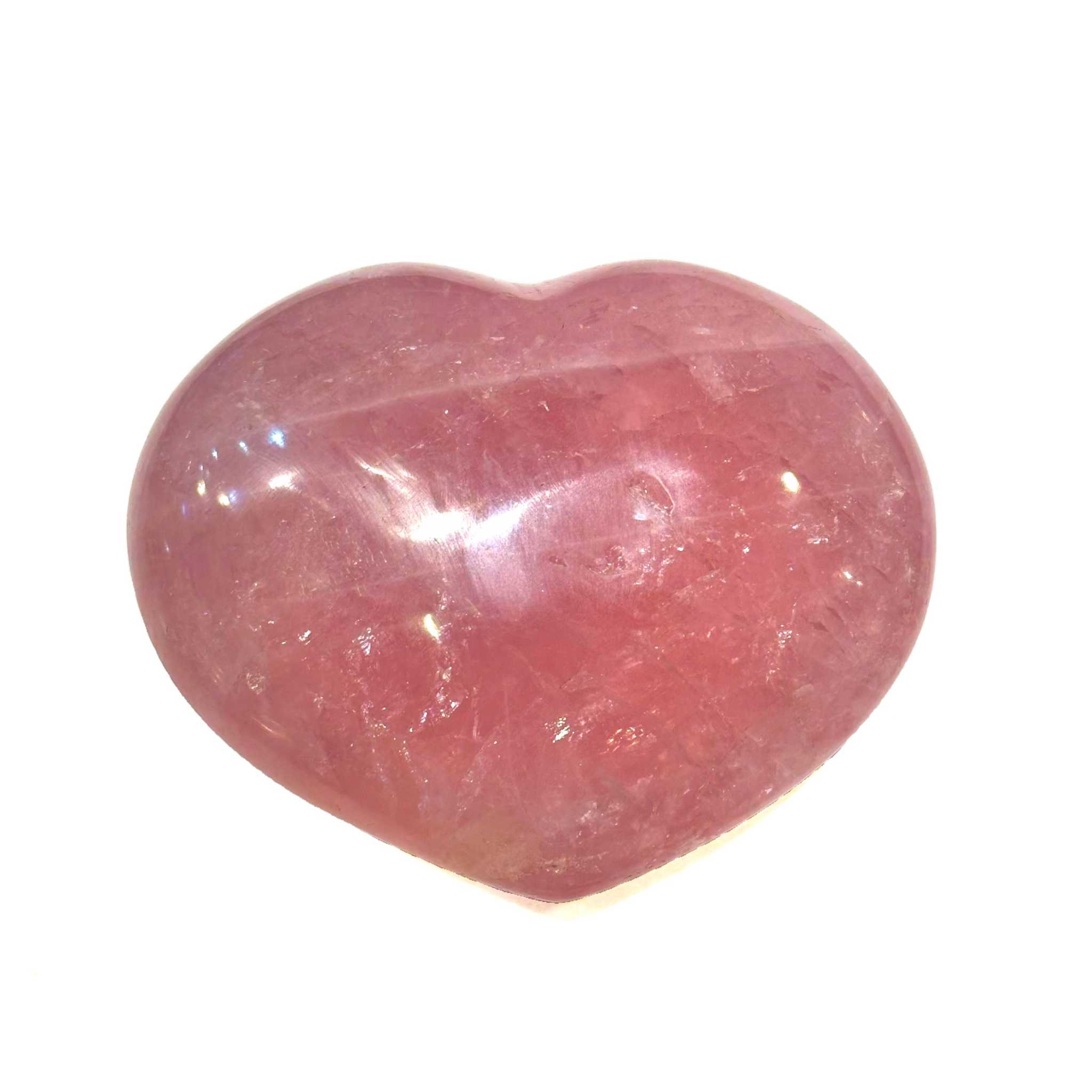 Rose Quartz Puff Heart - 4-5"