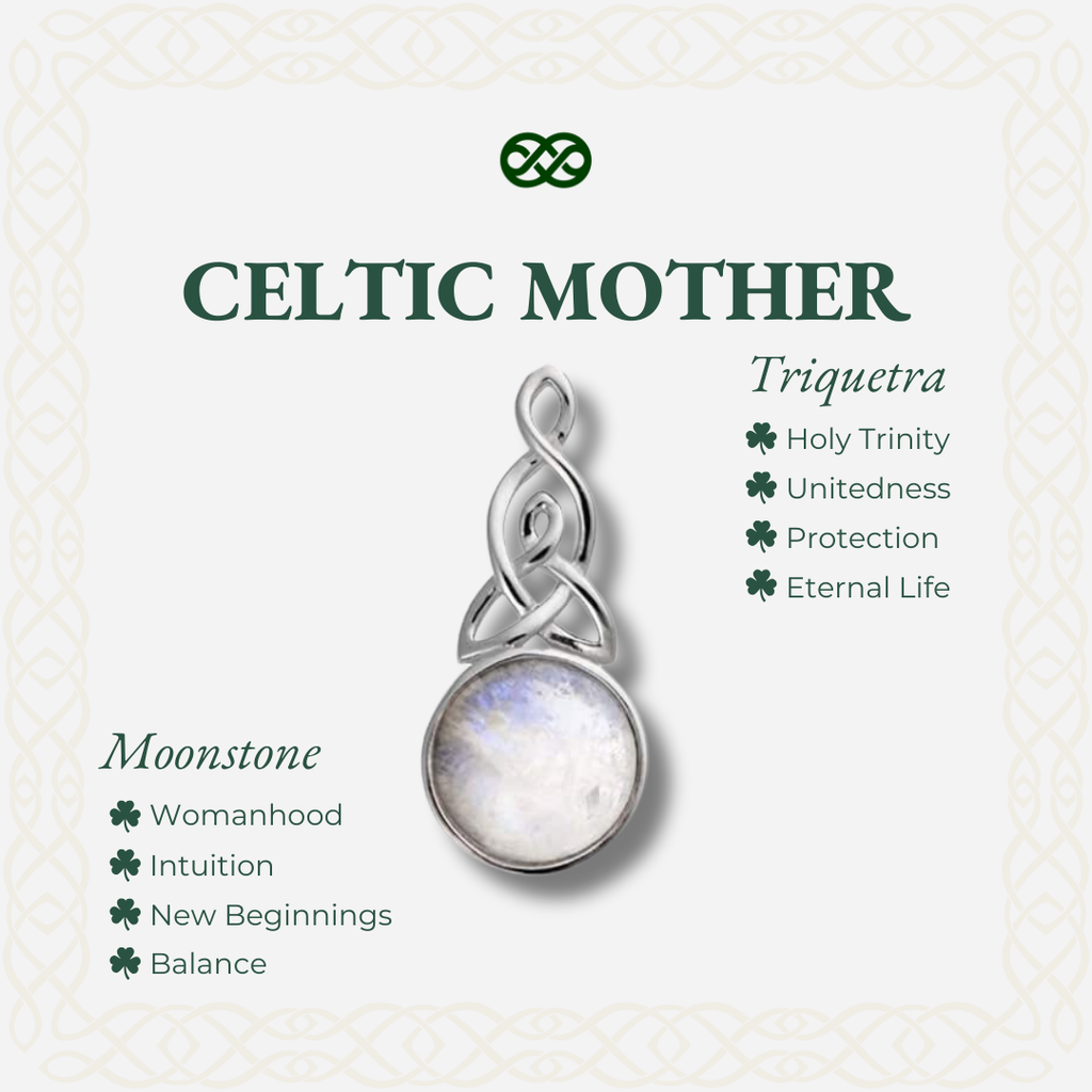 Celtic Mother™ 18K White Gold Moonstone Earrings