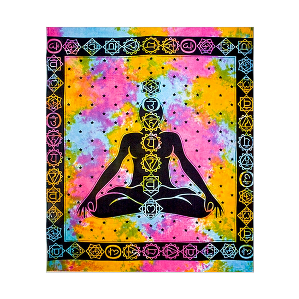 7 Chakra Tapestry 75"x 105" (Tie Dye)