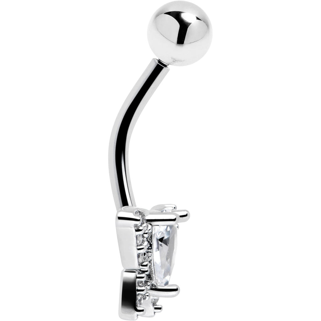 Cubic Zirconia Style Butterfly Belly Ring