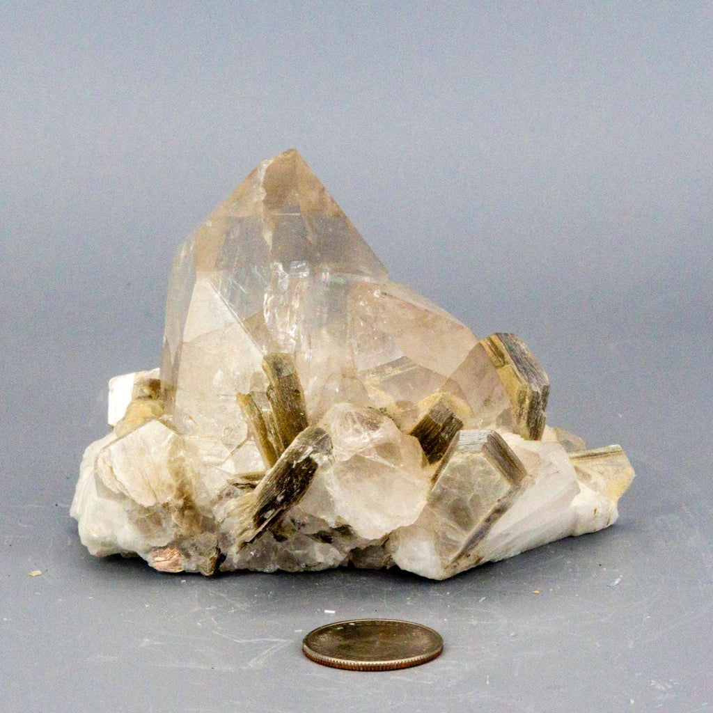 Clear Quartz Cluster Book Muscovite Calcite AAAA+