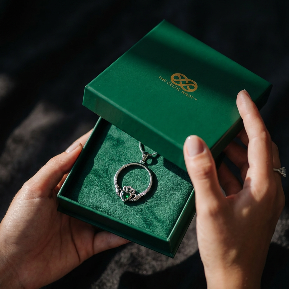 The Claddagh Pendant | 18K White Gold Necklace