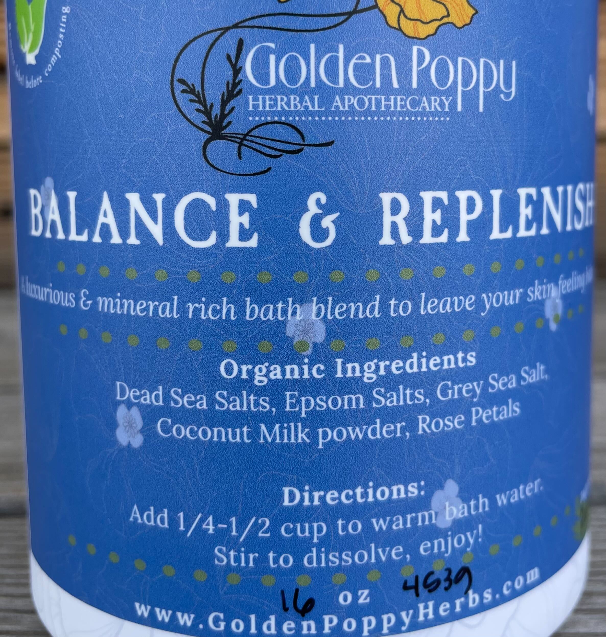 Balance & Replenish Bath Salts, 14oz Tube