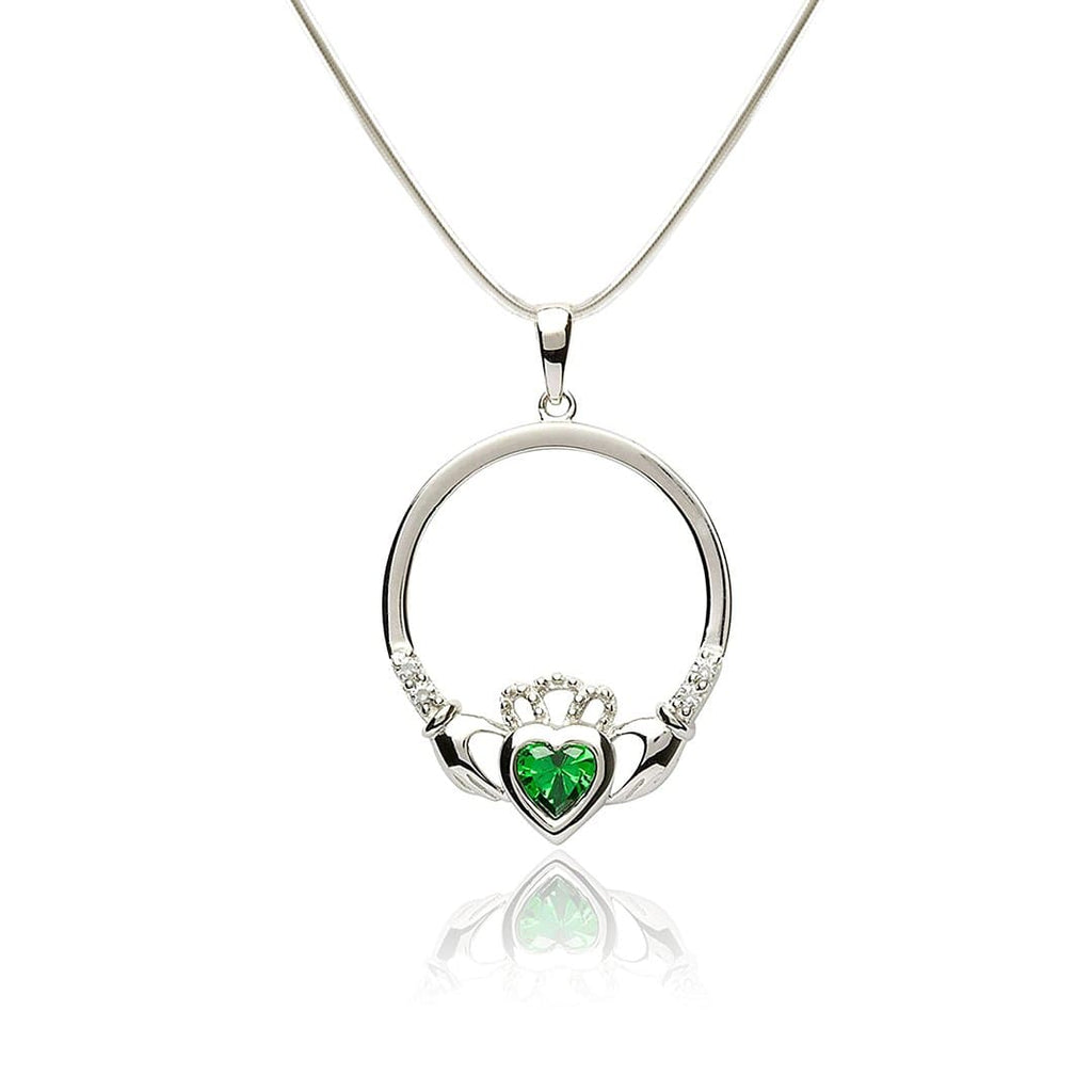 The Claddagh Pendant | 18K White Gold Necklace