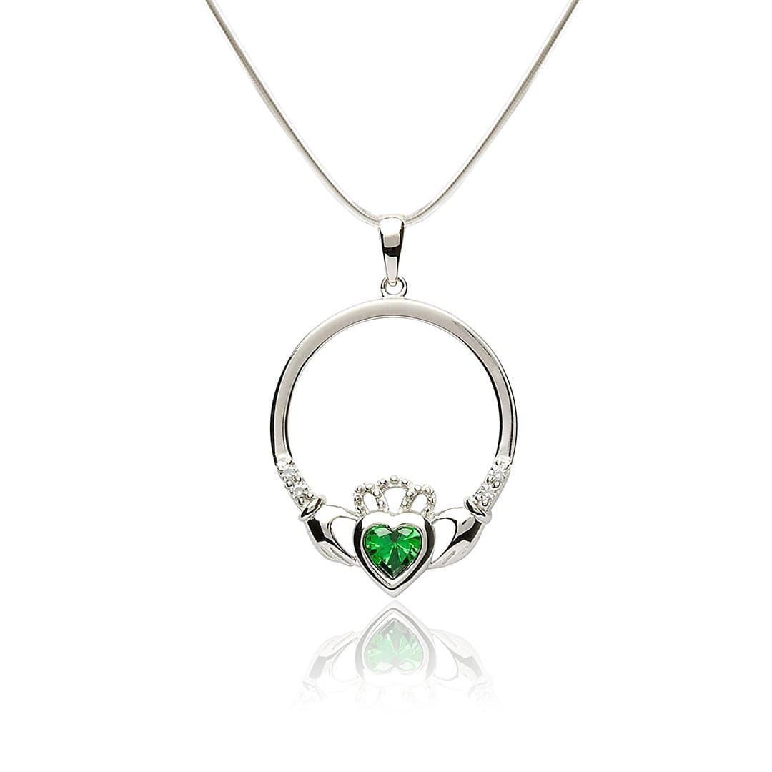 The Claddagh Pendant | 18K White Gold Necklace