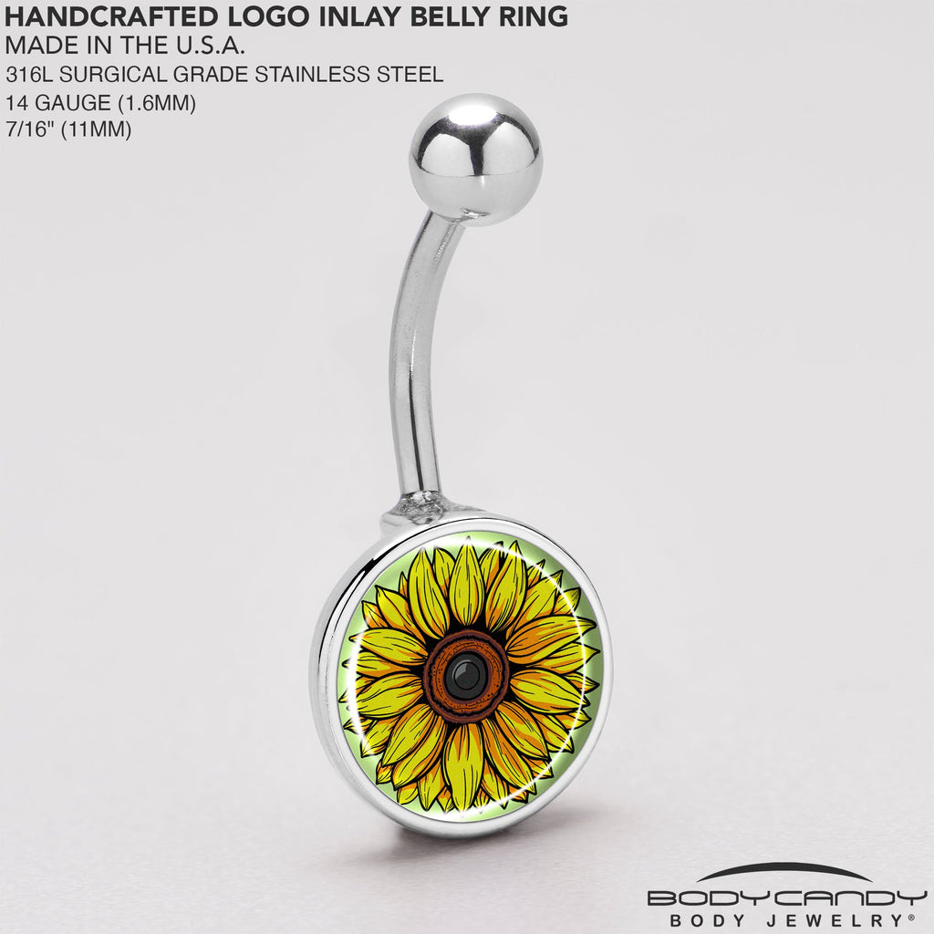Blossom Creation Yellow Sunflower Belly Ring by Onyx O