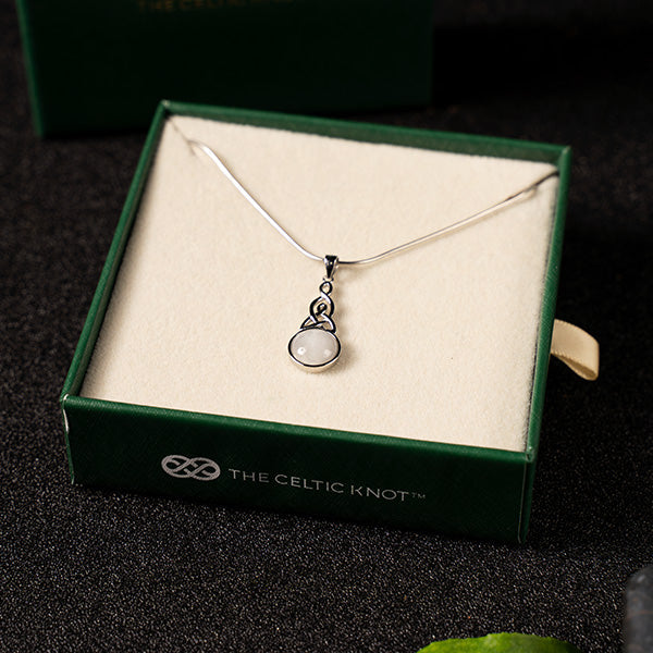 Celtic Mother™ 18K White Gold Moonstone Pendant