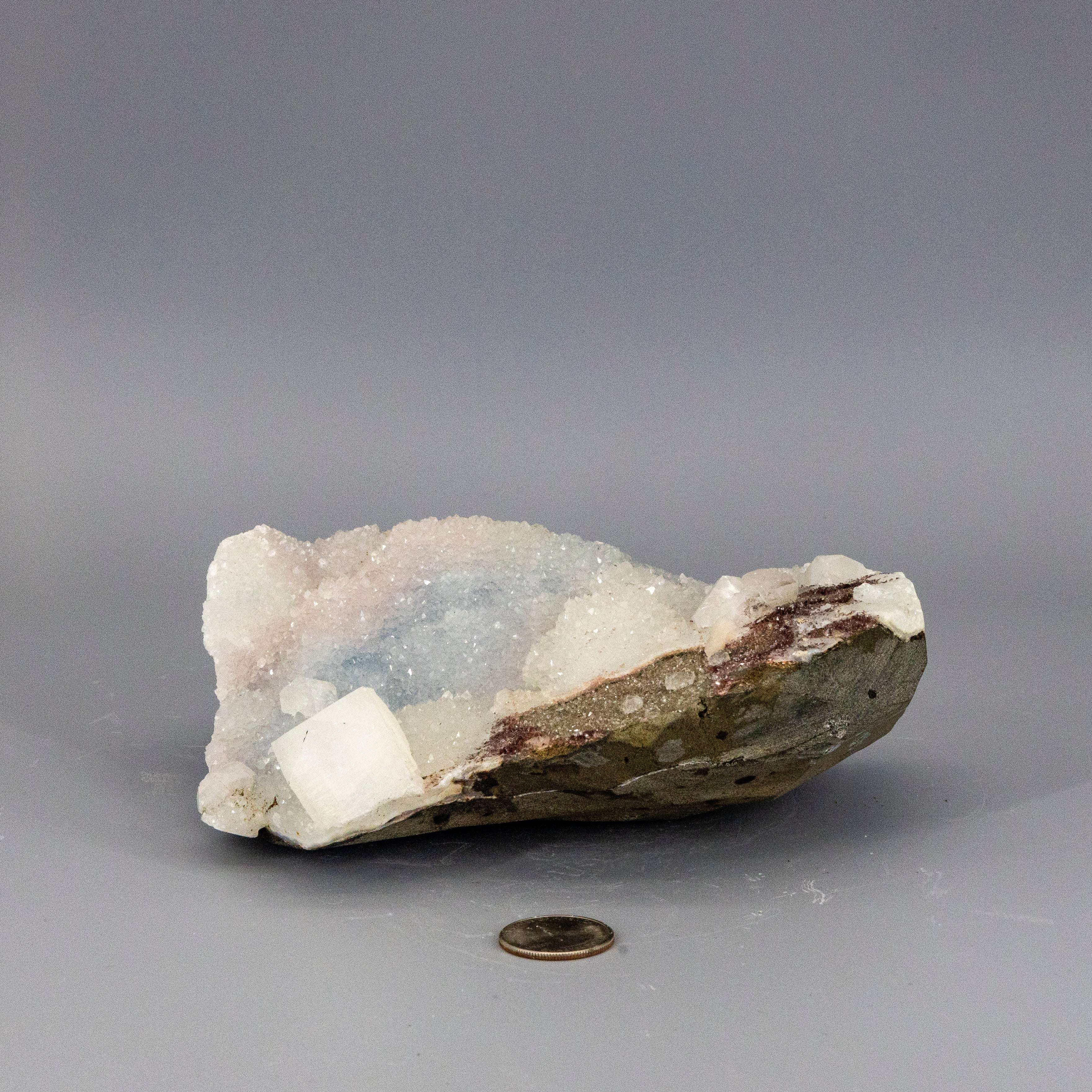 Chalcedony Quartz Cluster With Apophyllite Knob