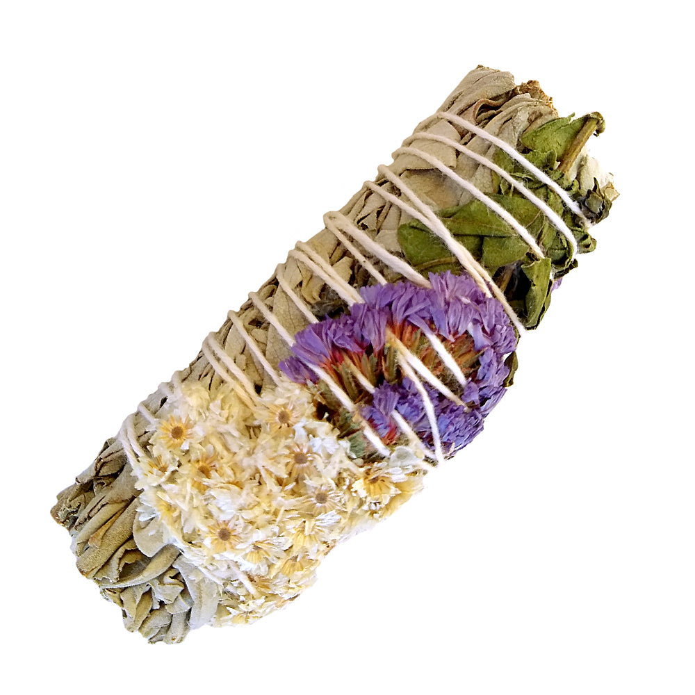 Floral Sage Smudge Stick 3-4"