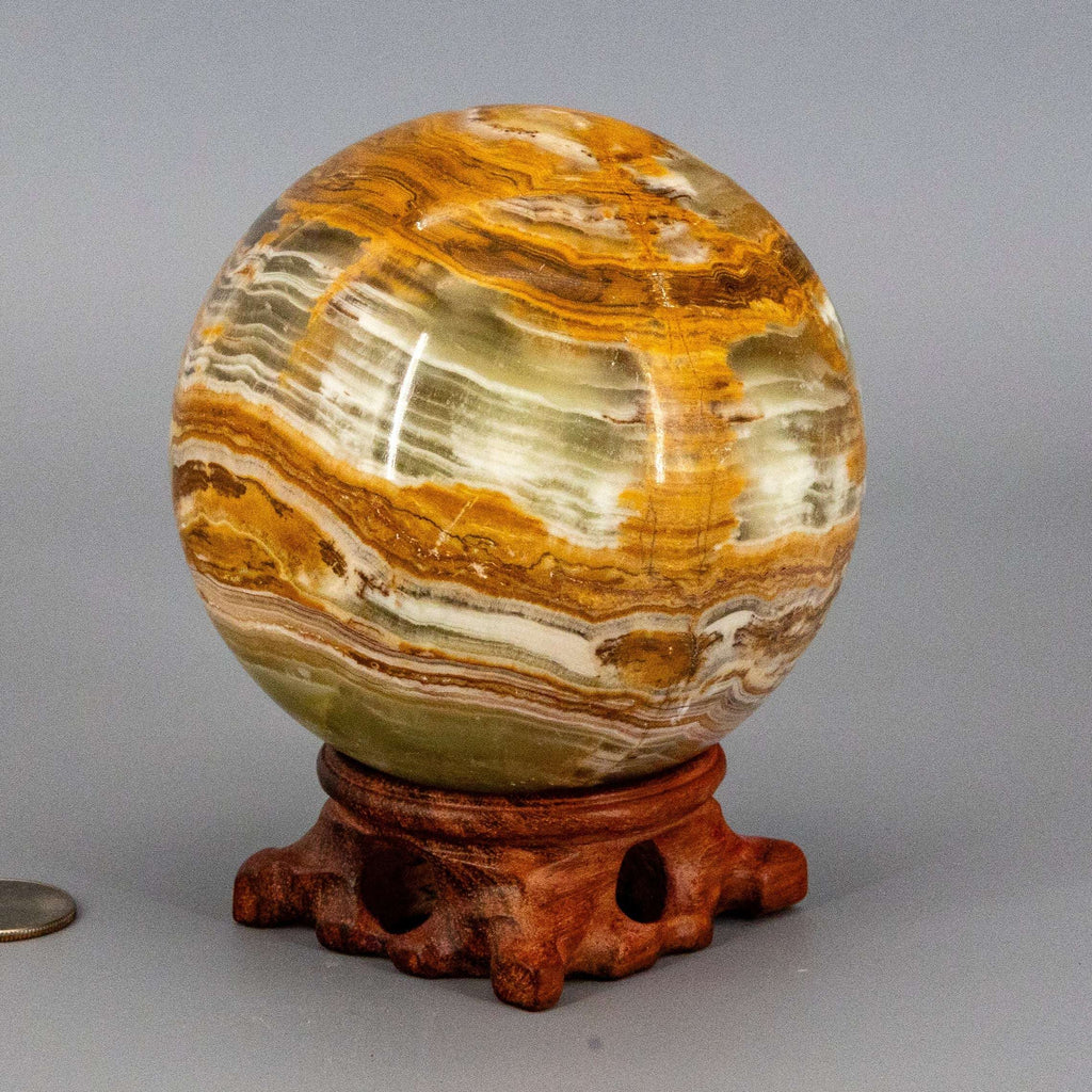 Green Onyx Sphere w/t Stand XL 100mm