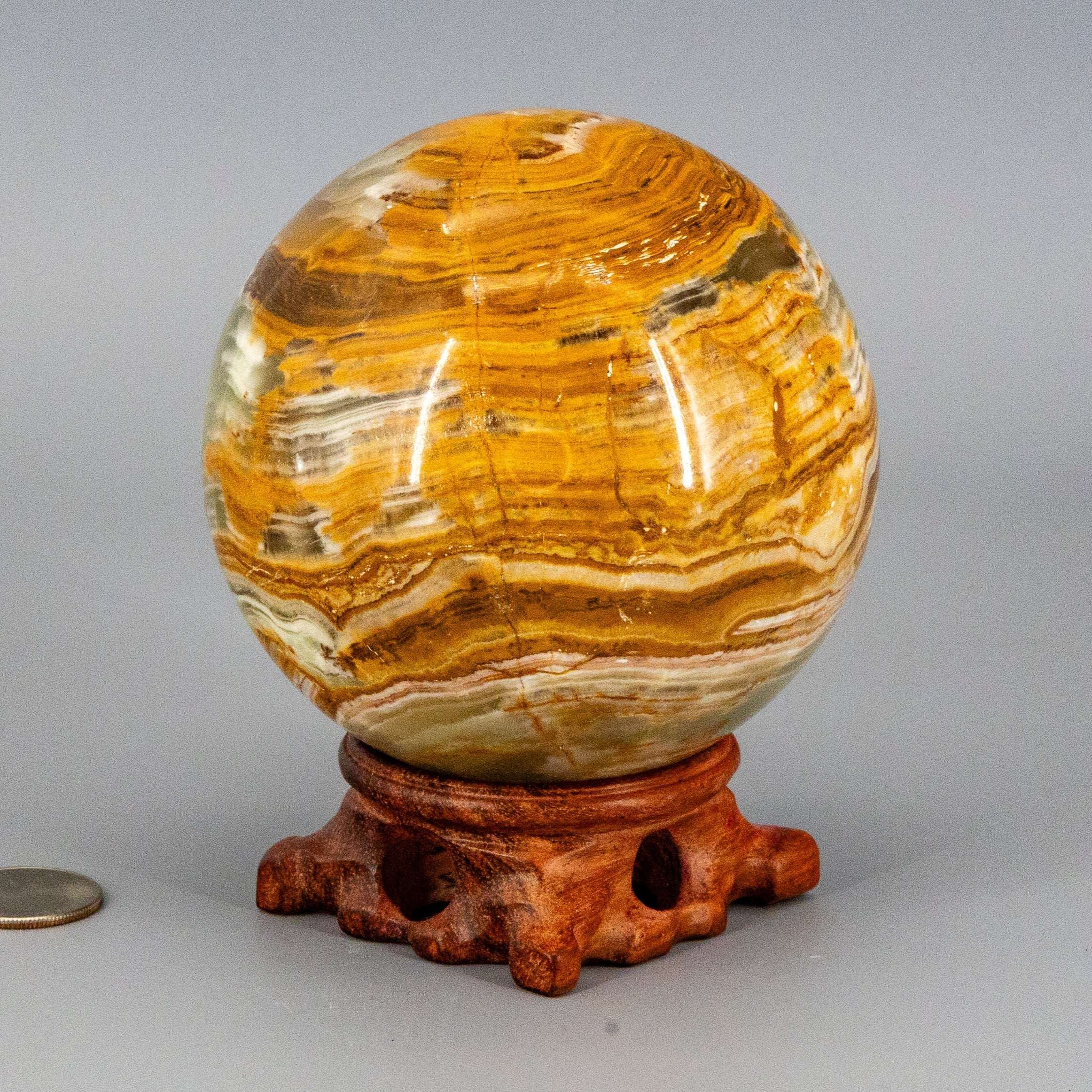 Green Onyx Sphere w/t Stand XL 100mm