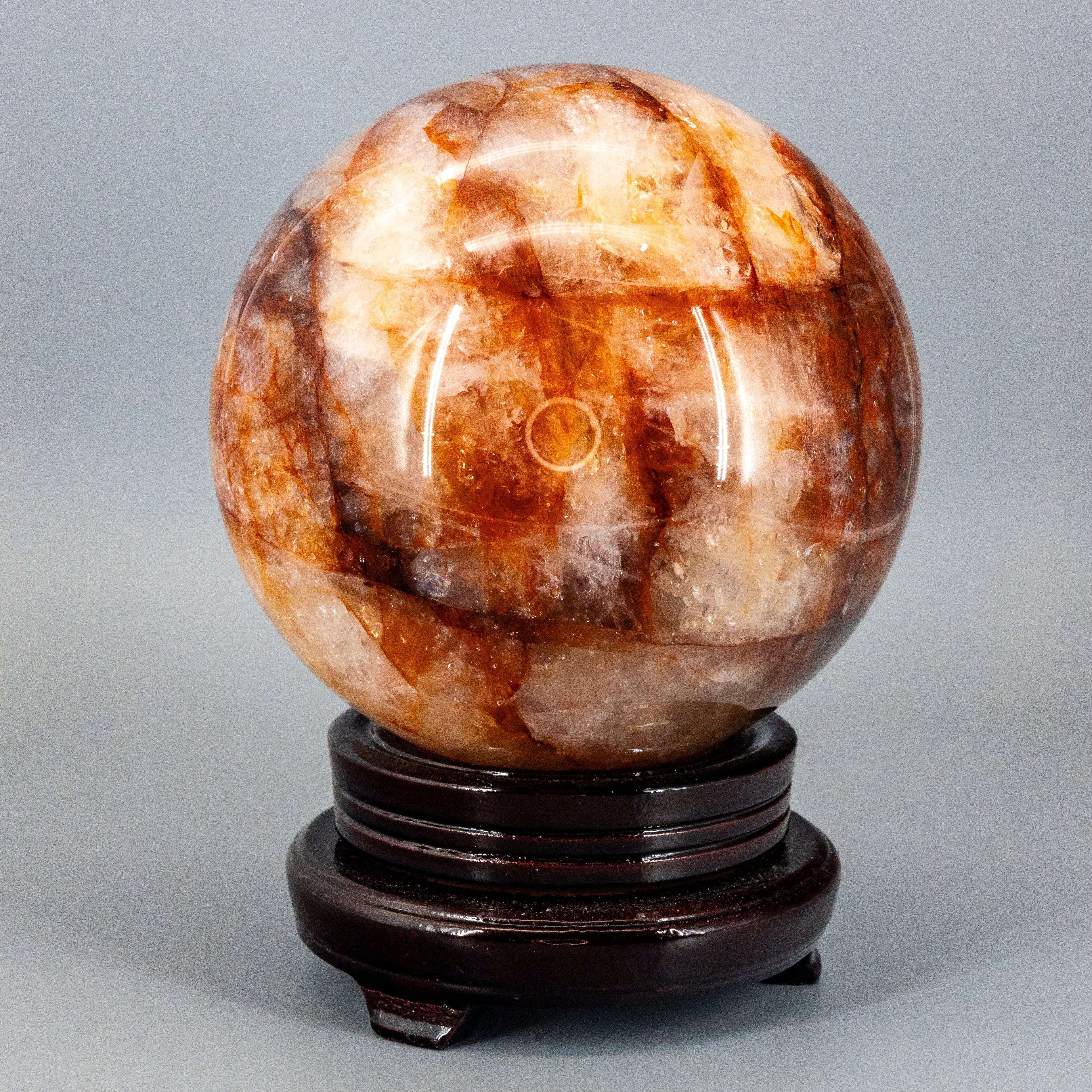 Hematoid "Fire" Quartz Sphere w/ Stand 158mm