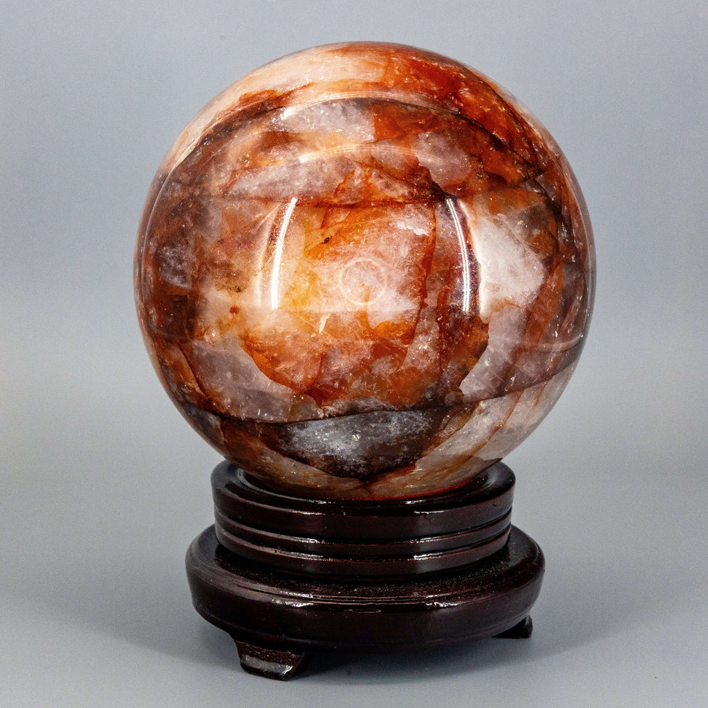 Hematoid "Fire" Quartz Sphere w/ Stand 158mm