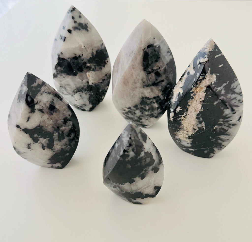 Black Tourmaline in Quartz Flame