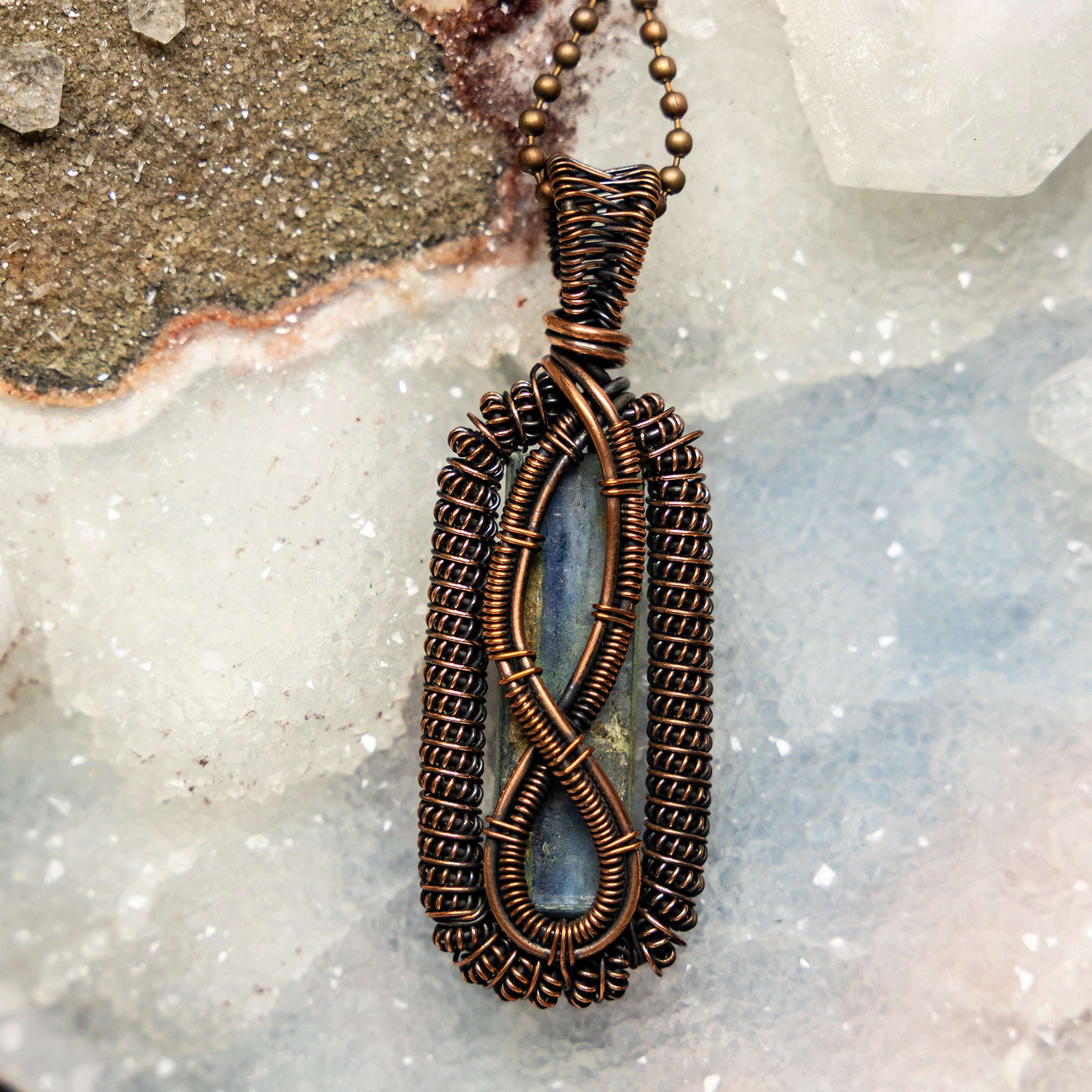 Kyanite Blade Wire Wrap Pendant