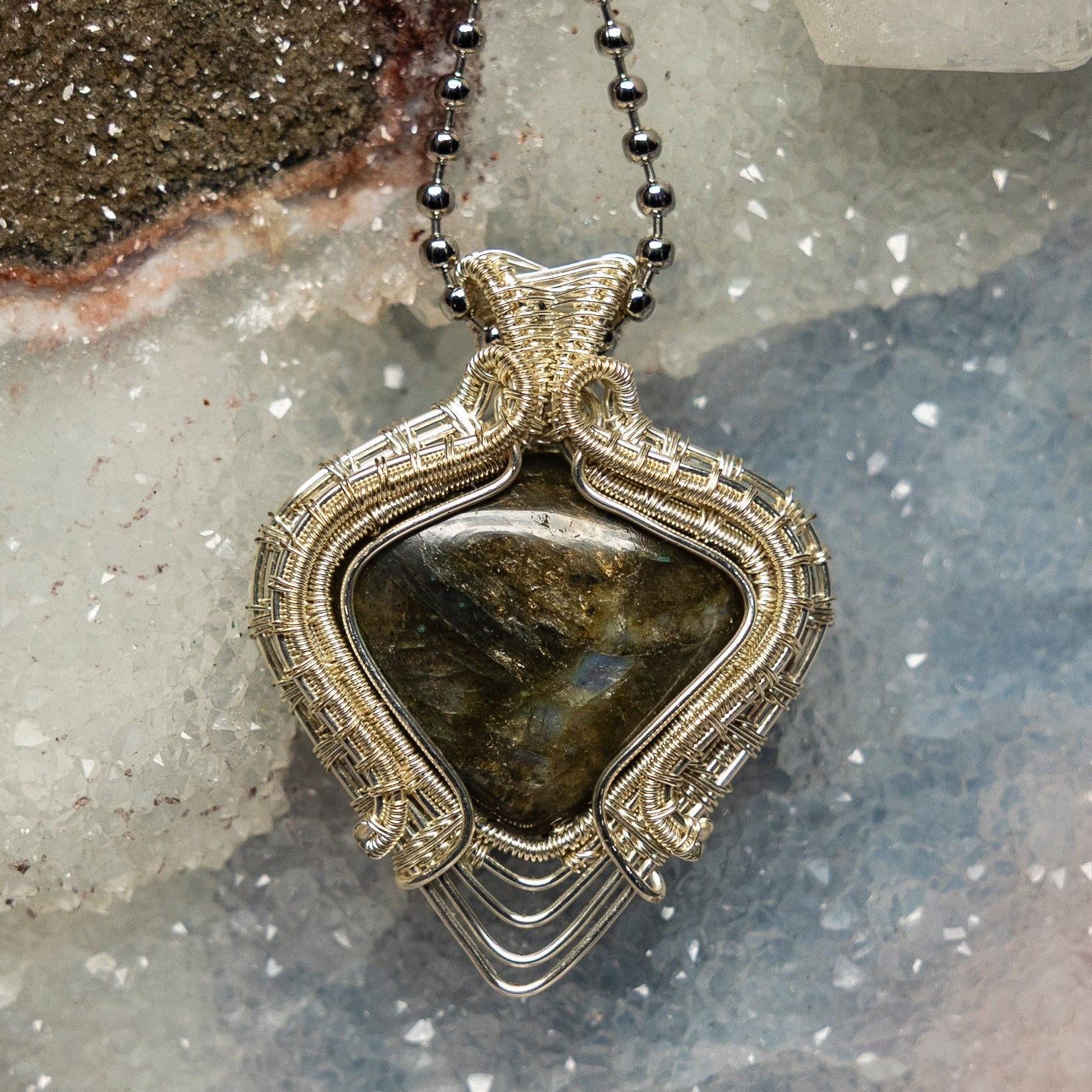 Labradorite Wire Wrap Pendant