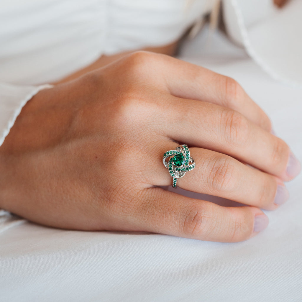 Celtic Knot™ 18K Emerald Ring