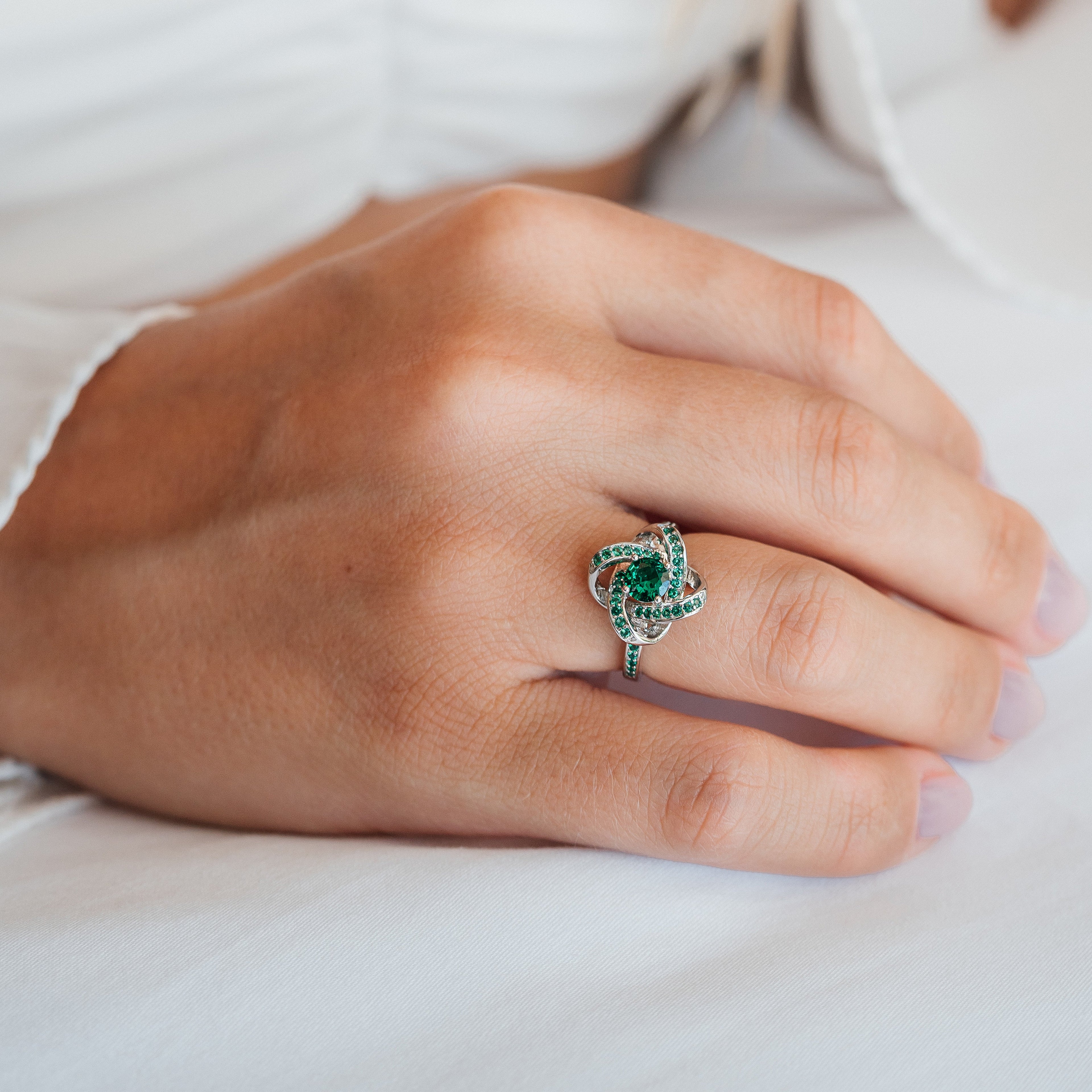 Celtic Knot™ 18K Emerald Ring