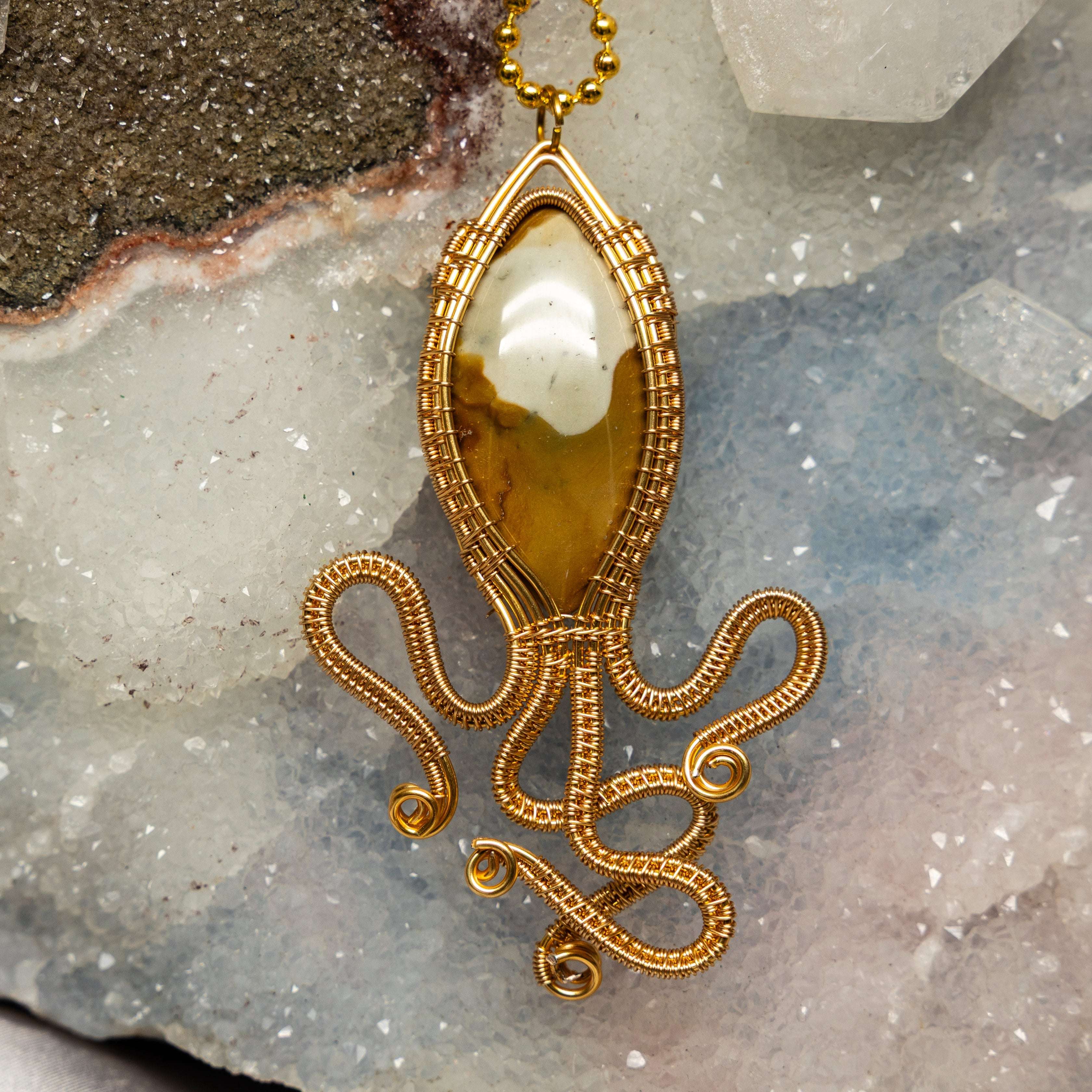 Polychrome Jasper Squid Wire Wrap Pendant