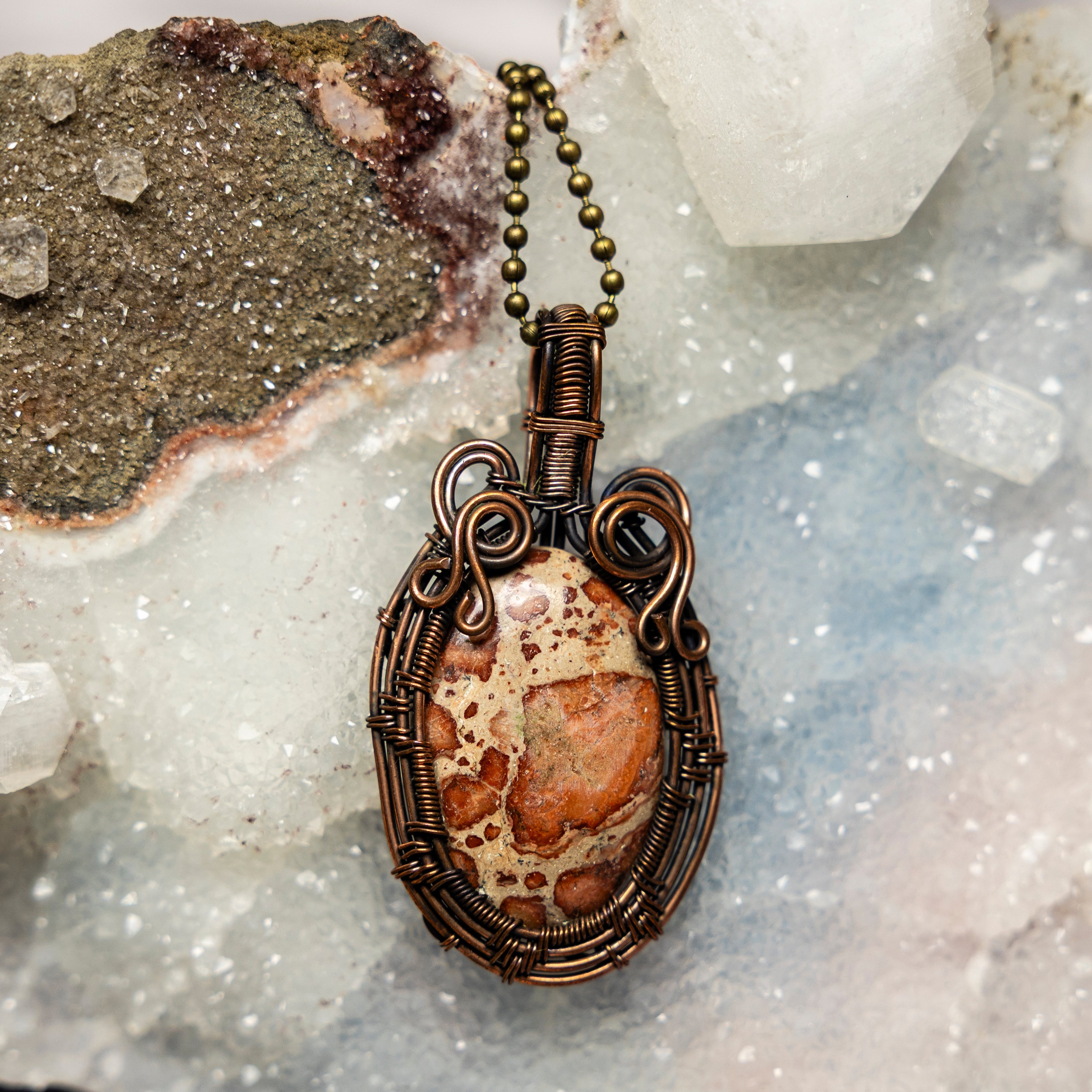 Rhyolite Wire Wrap Pendant