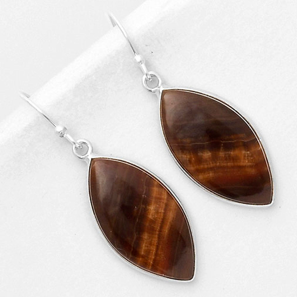 Natural Brown Fluorite Earrings E-1001 SDE66977