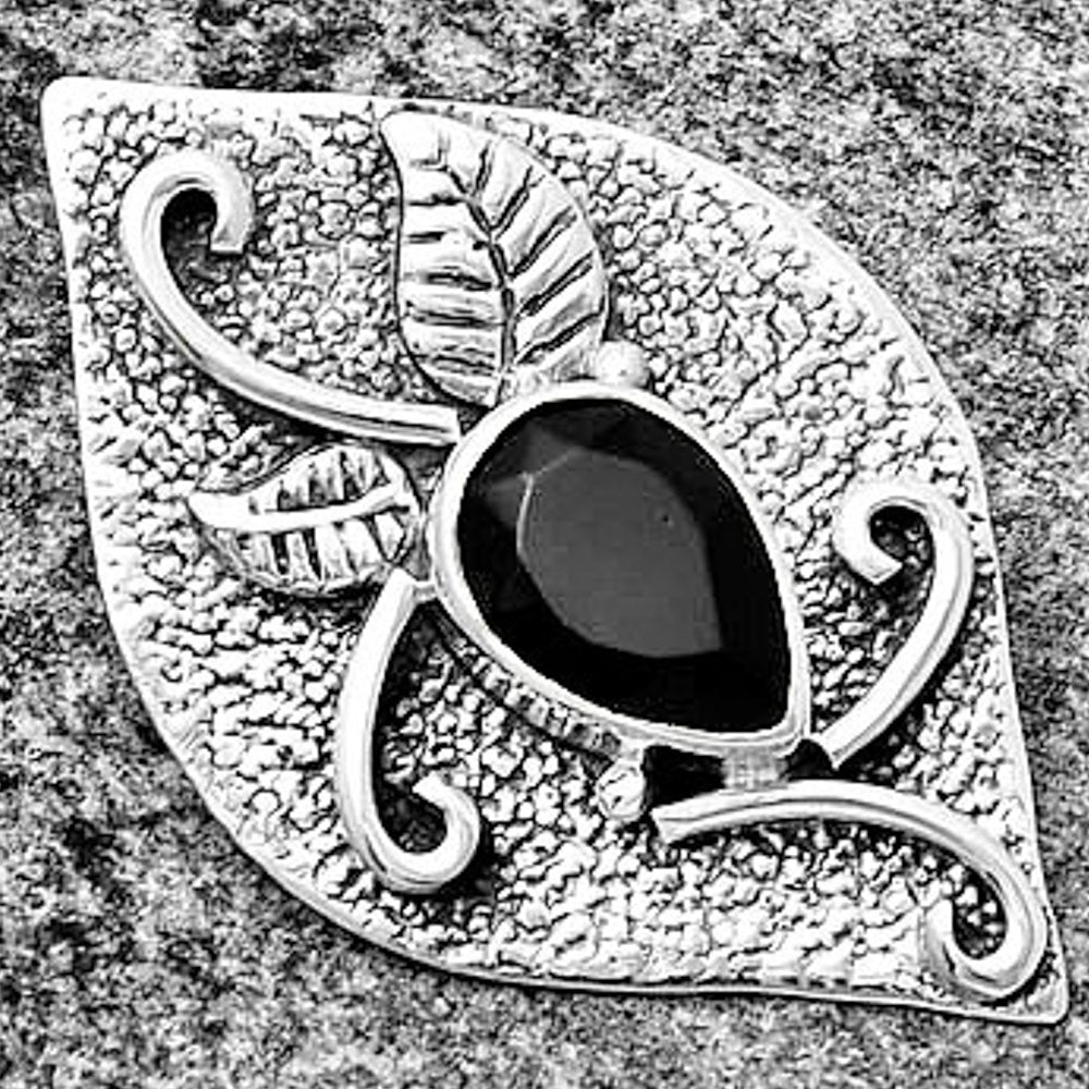 Natural Black Onyx - Brazil Pendant P-1518 SDP132193