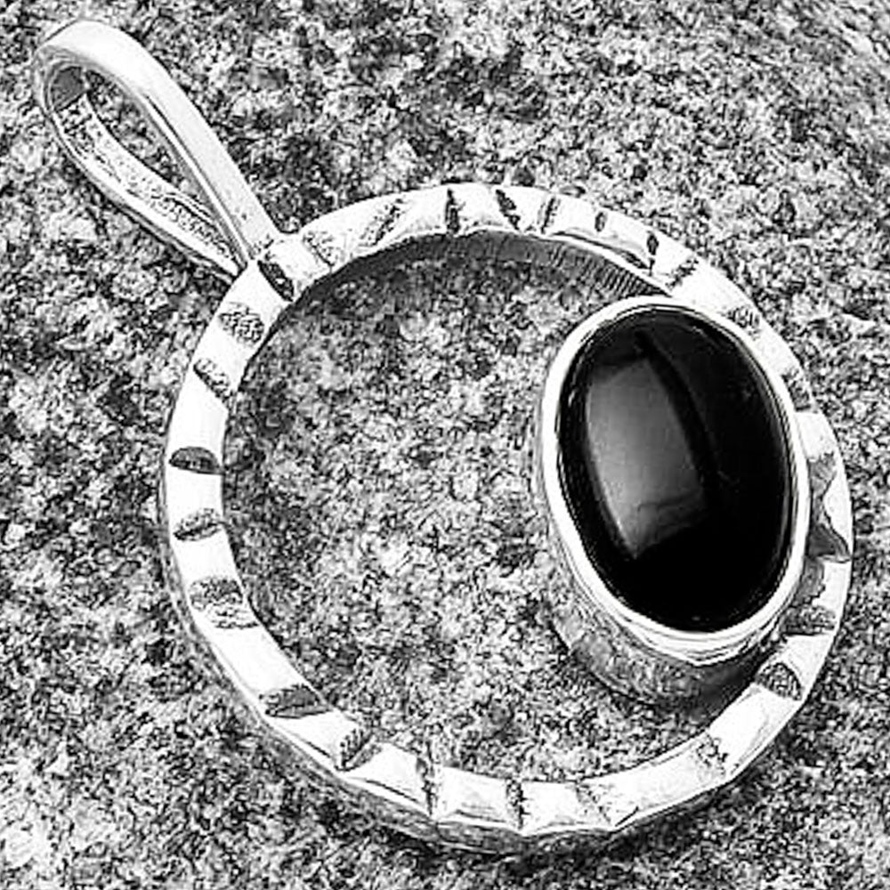 Natural Black Onyx - Brazil Pendant P-1067 SDP139635