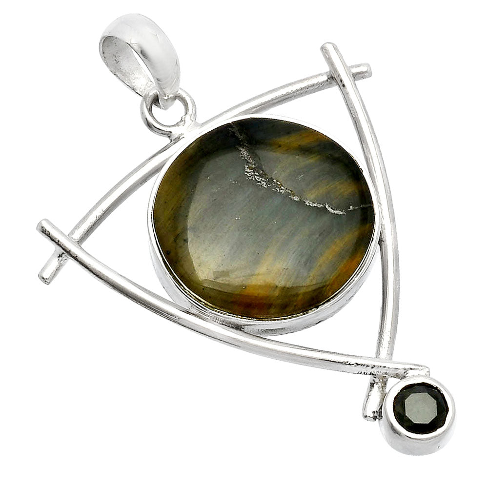 Natural Blue Tiger Eye & Black Onyx Pendant P-1499 SDP146780