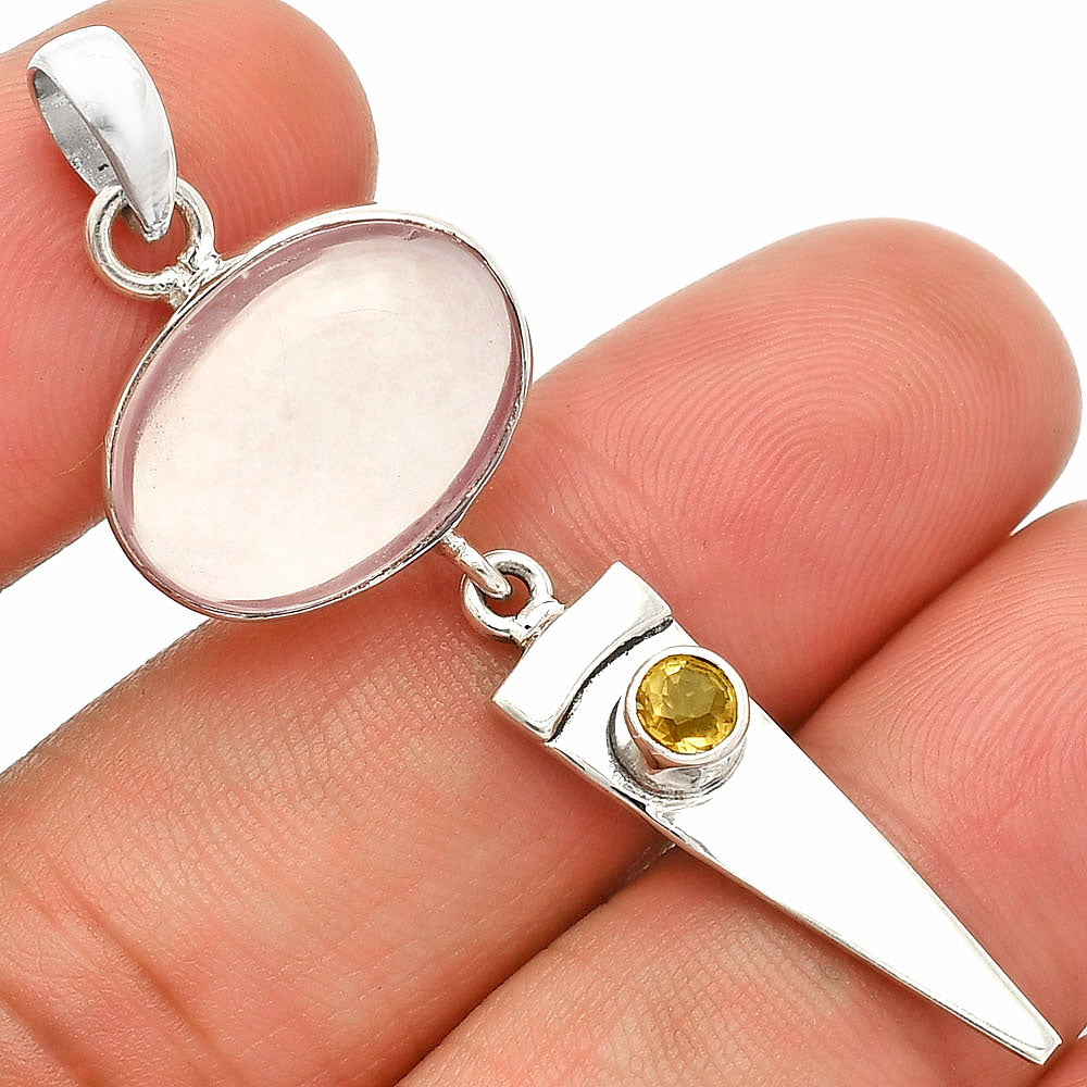 Natural Rose Quartz & Citrine Pendant P-1474 SDP148533