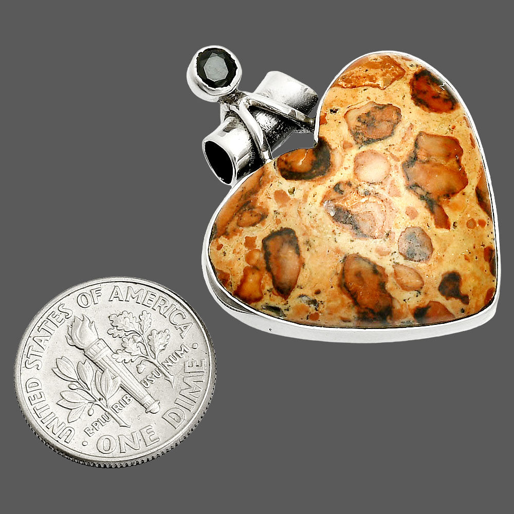 Leopardite Jasper & Black Onyx Pendant P-1159 SDP151040