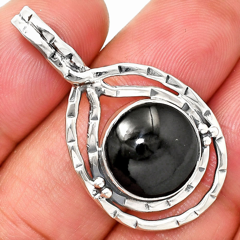 Natural Black Onyx - Brazil Pendant P-1410 SDP151103
