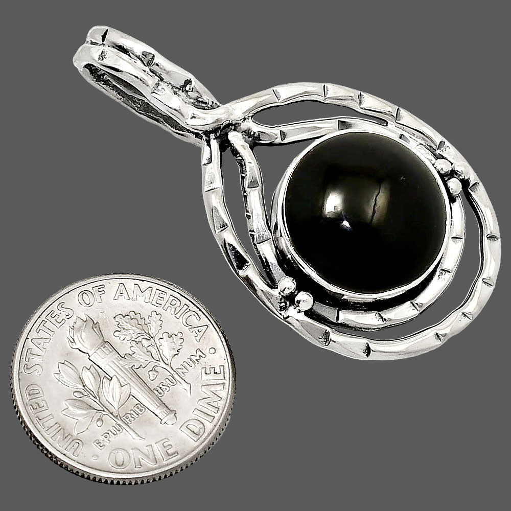Natural Black Onyx - Brazil Pendant P-1410 SDP151103