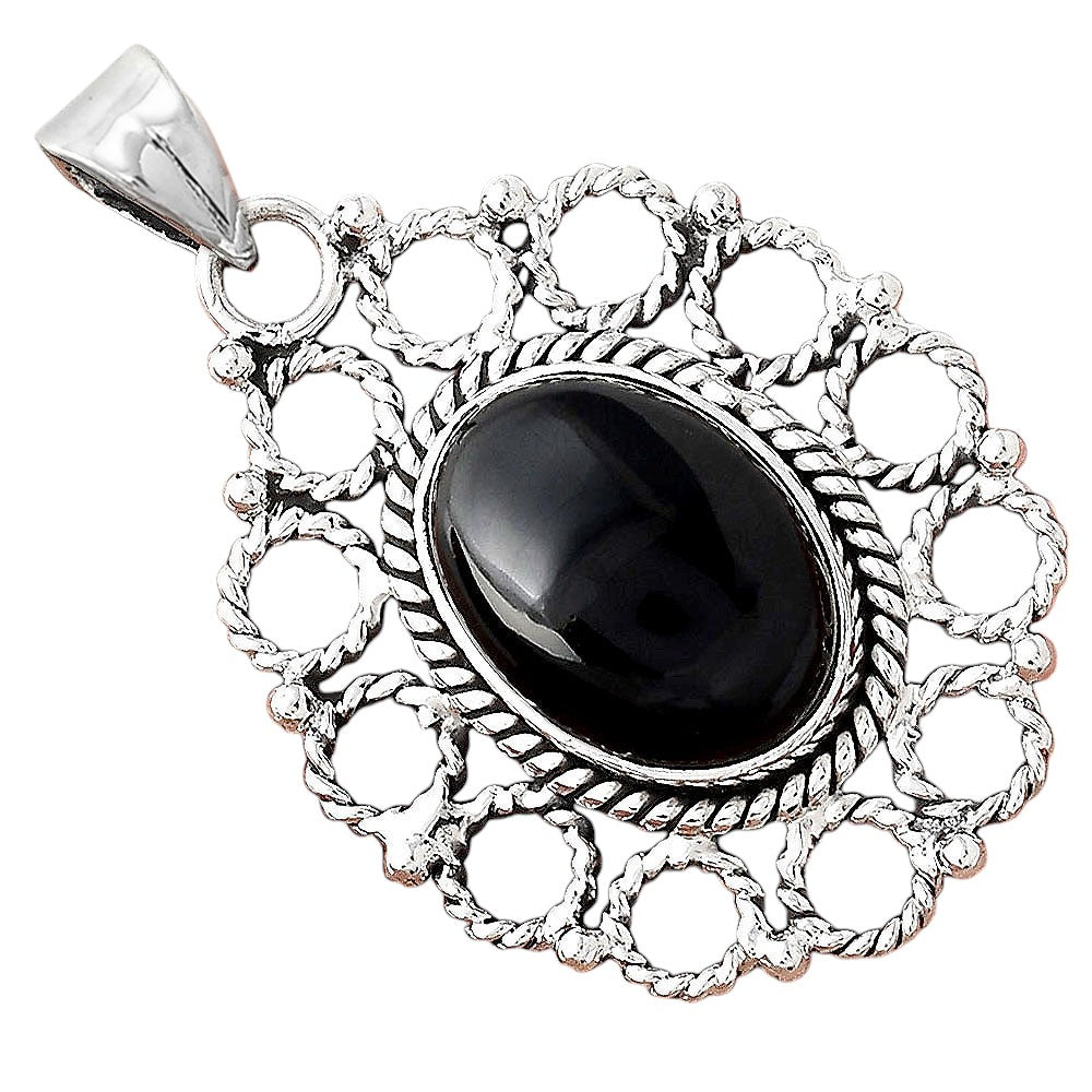 Natural Black Onyx - Brazil Pendant P-1009 SDP155467