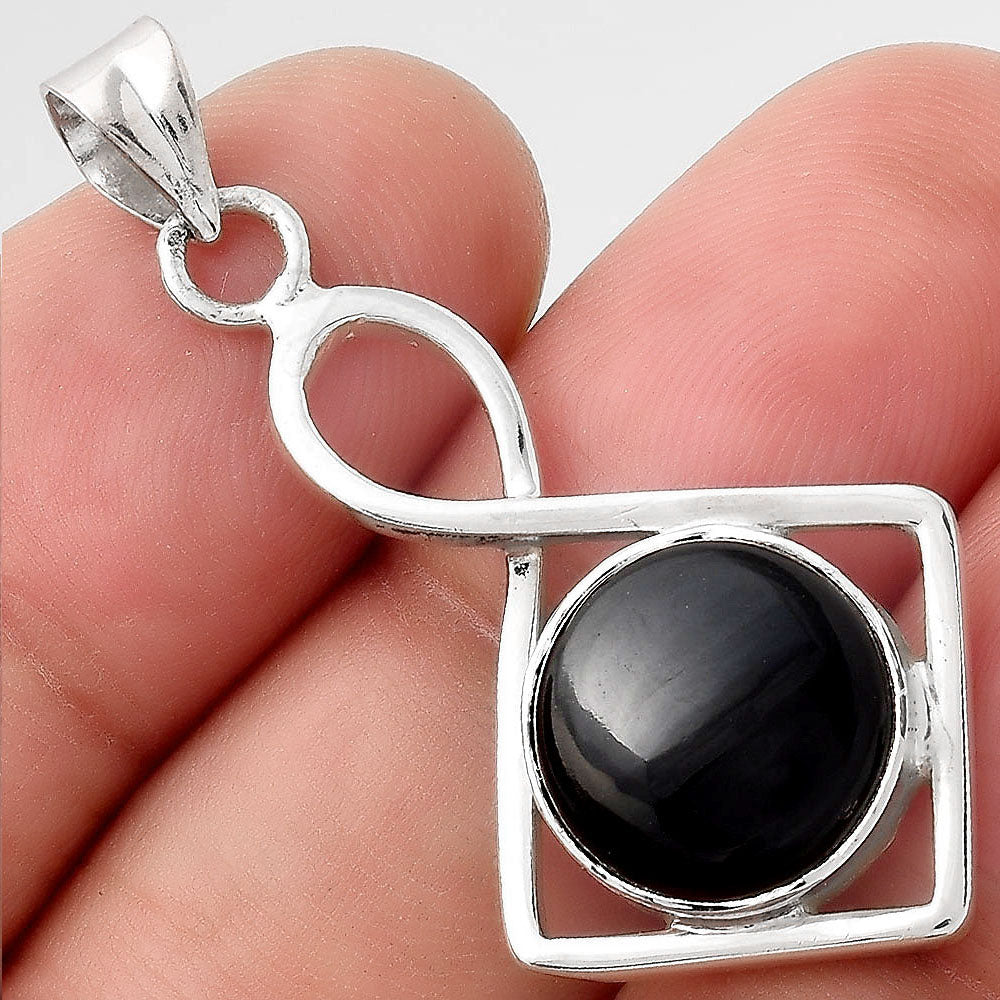 Natural Black Onyx - Brazil Pendant P-1011 SDP155567