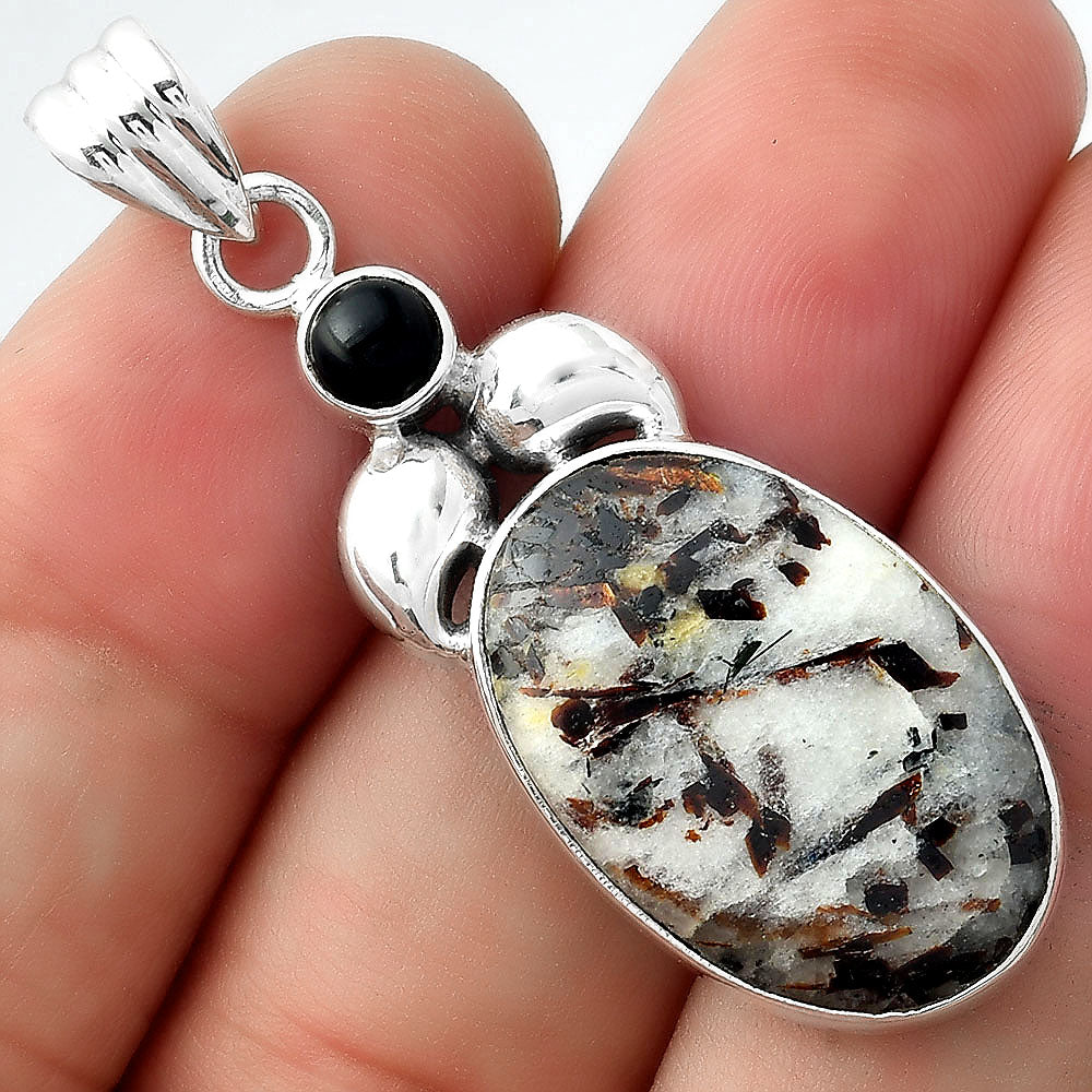 Astrophyllite - Russia & Black Onyx Pendant P-1683 SDP156907
