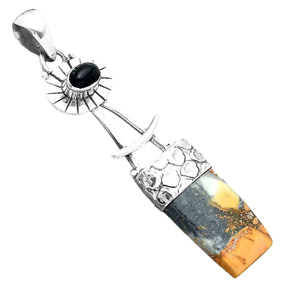 Natural Maligano Jasper & Black Onyx Pendant P-1193 SDP156970