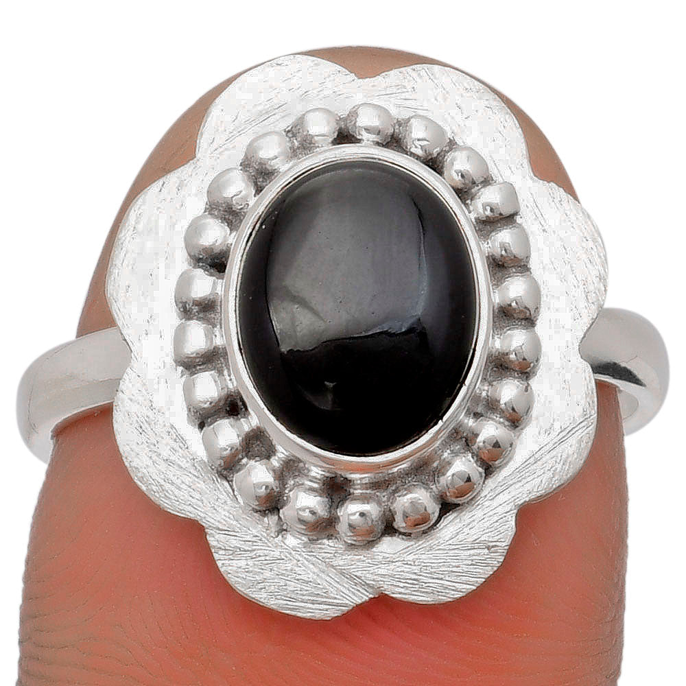 Natural Black Onyx - Brazil Ring size-8.5 R-1088 SDR161026