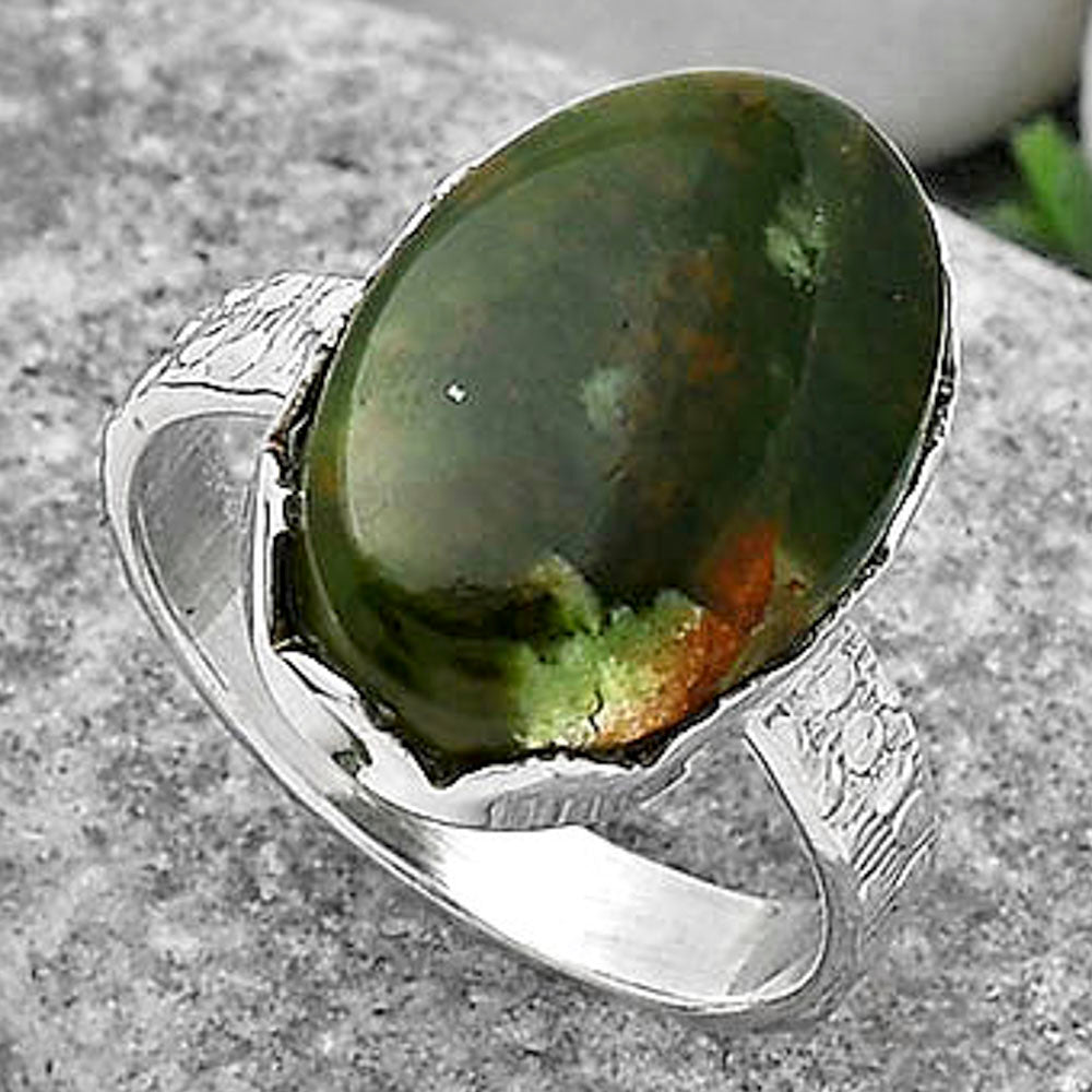 Natural Chrome Chalcedony Ring size-7 R-1338 SDR165406