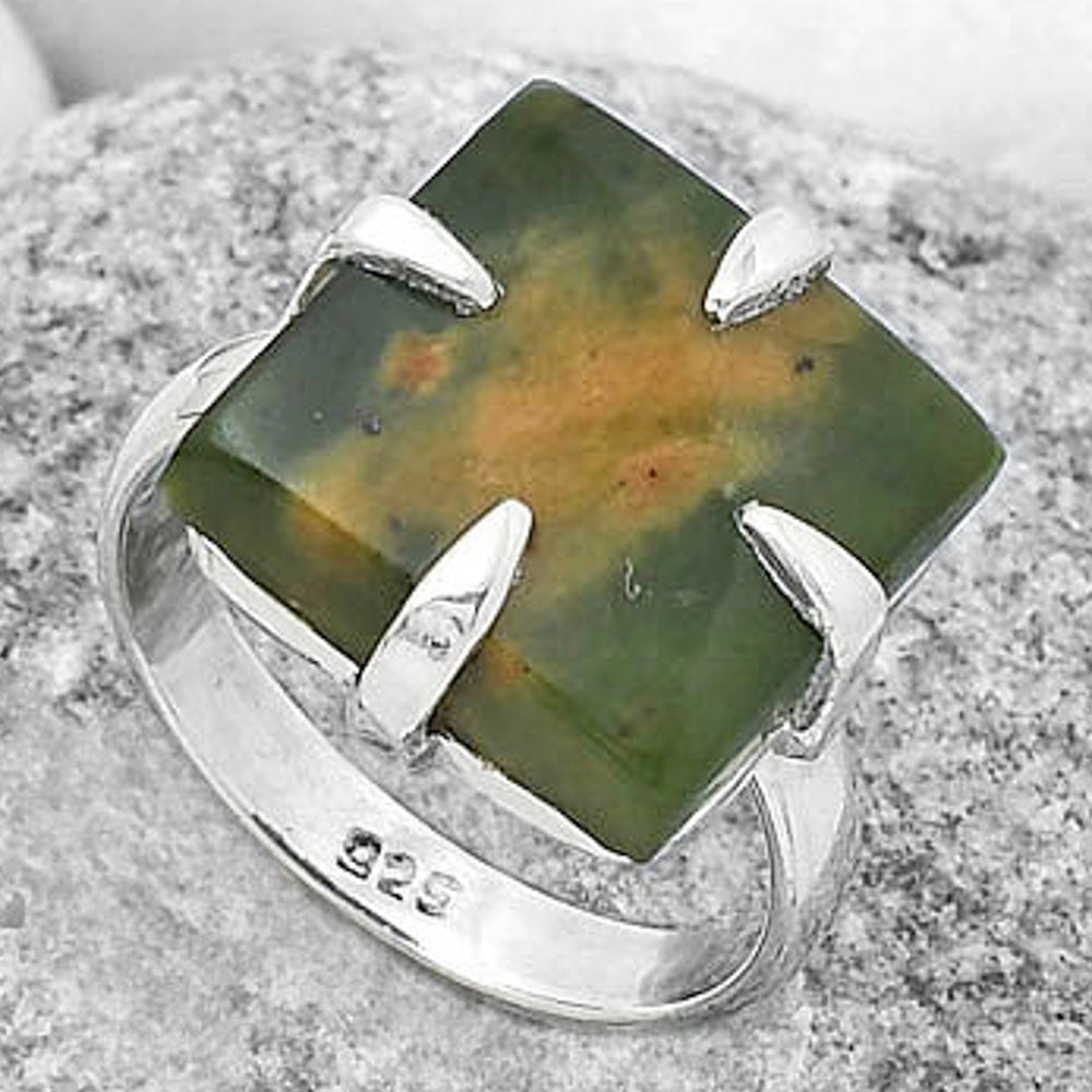 Natural Chrome Chalcedony Ring size-7.5 R-1305 SDR172385