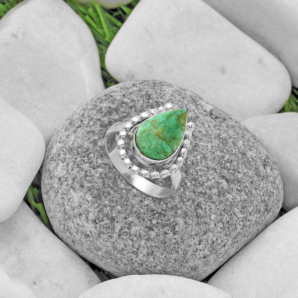Natural Chrome Chalcedony Ring size-8.5 R-1518 SDR175521