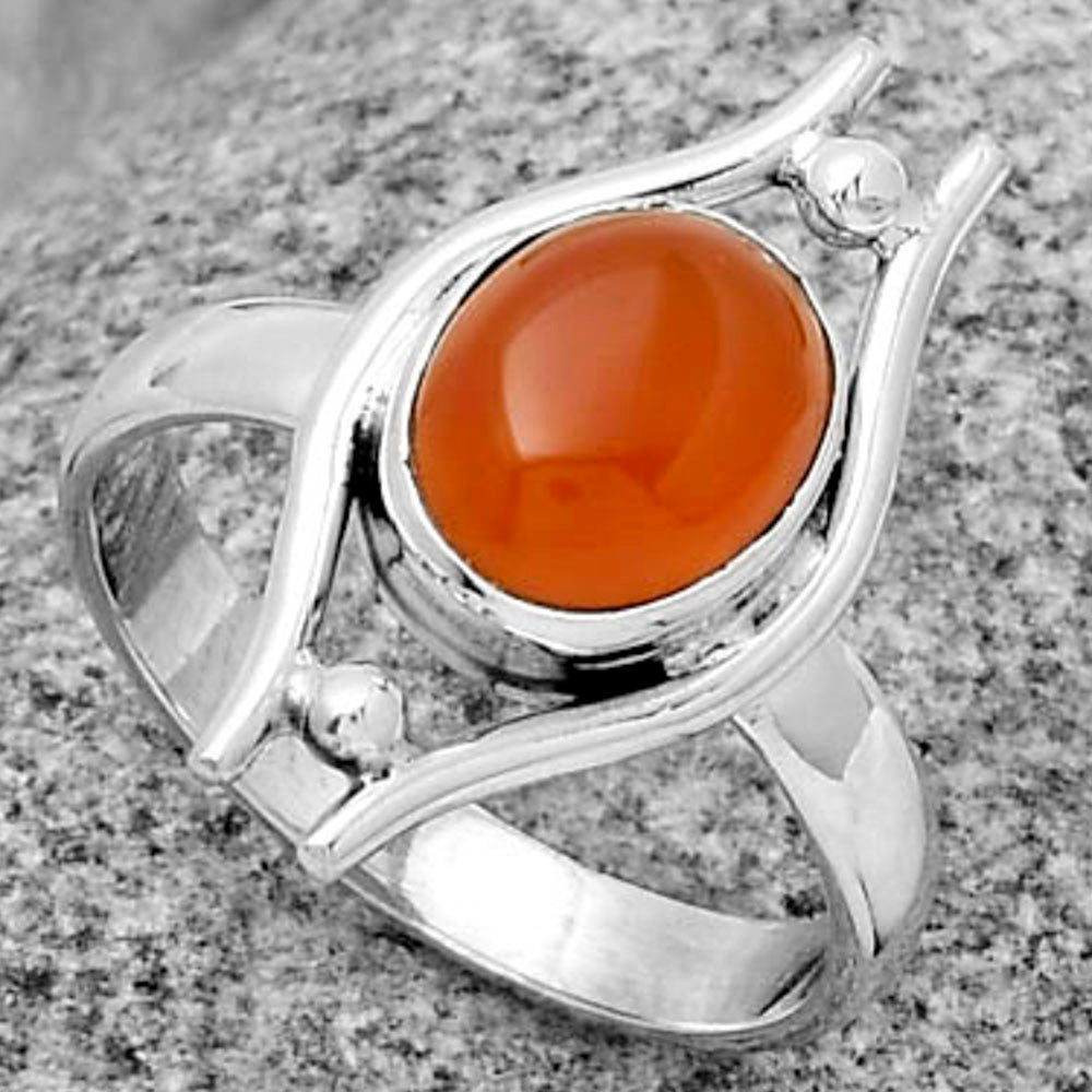 Natural Carnelian Ring size-8 R-1663 SDR179073