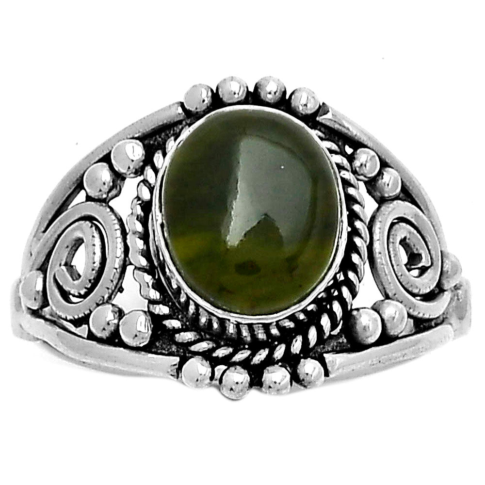 Natural Chrome Chalcedony Ring size-8 R-1270 SDR179615