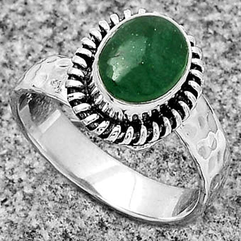 Natural Green Aventurine Ring size-8 R-1279 SDR182584