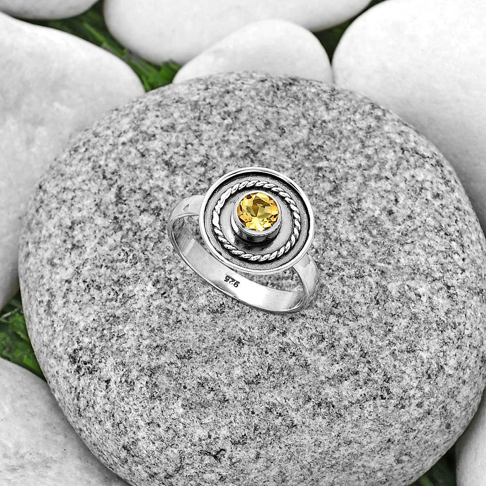 Natural Citrine Ring size-7 R-1439 SDR182599