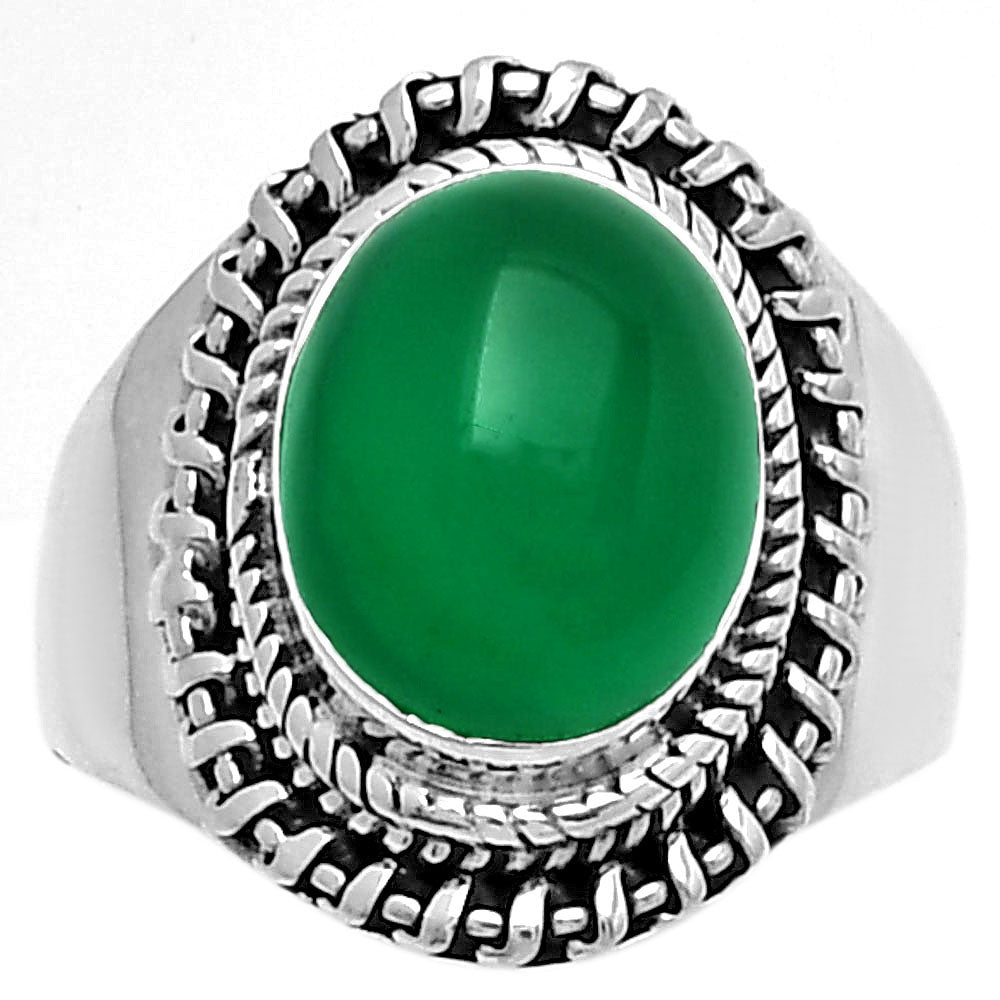 Natural Green Onyx Ring size-7.5 R-1279 SDR185644