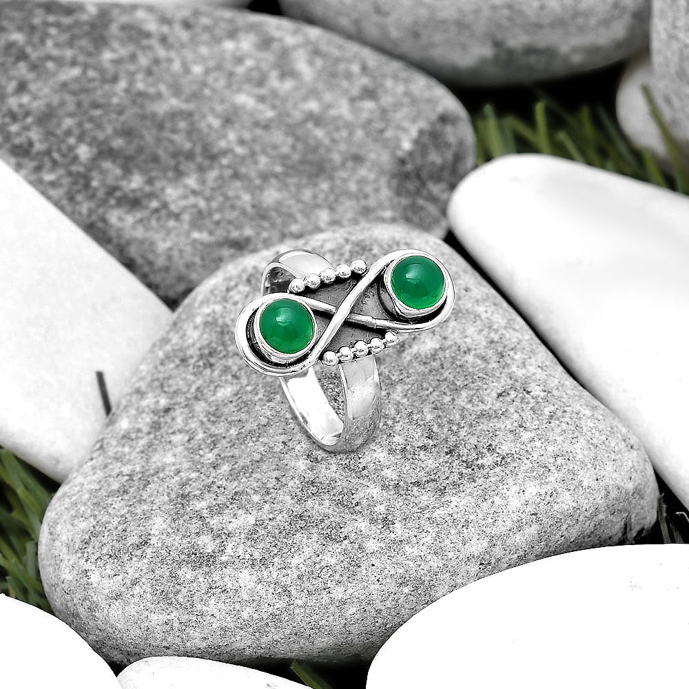 Natural Green Onyx Ring size-7 R-1516 SDR186711