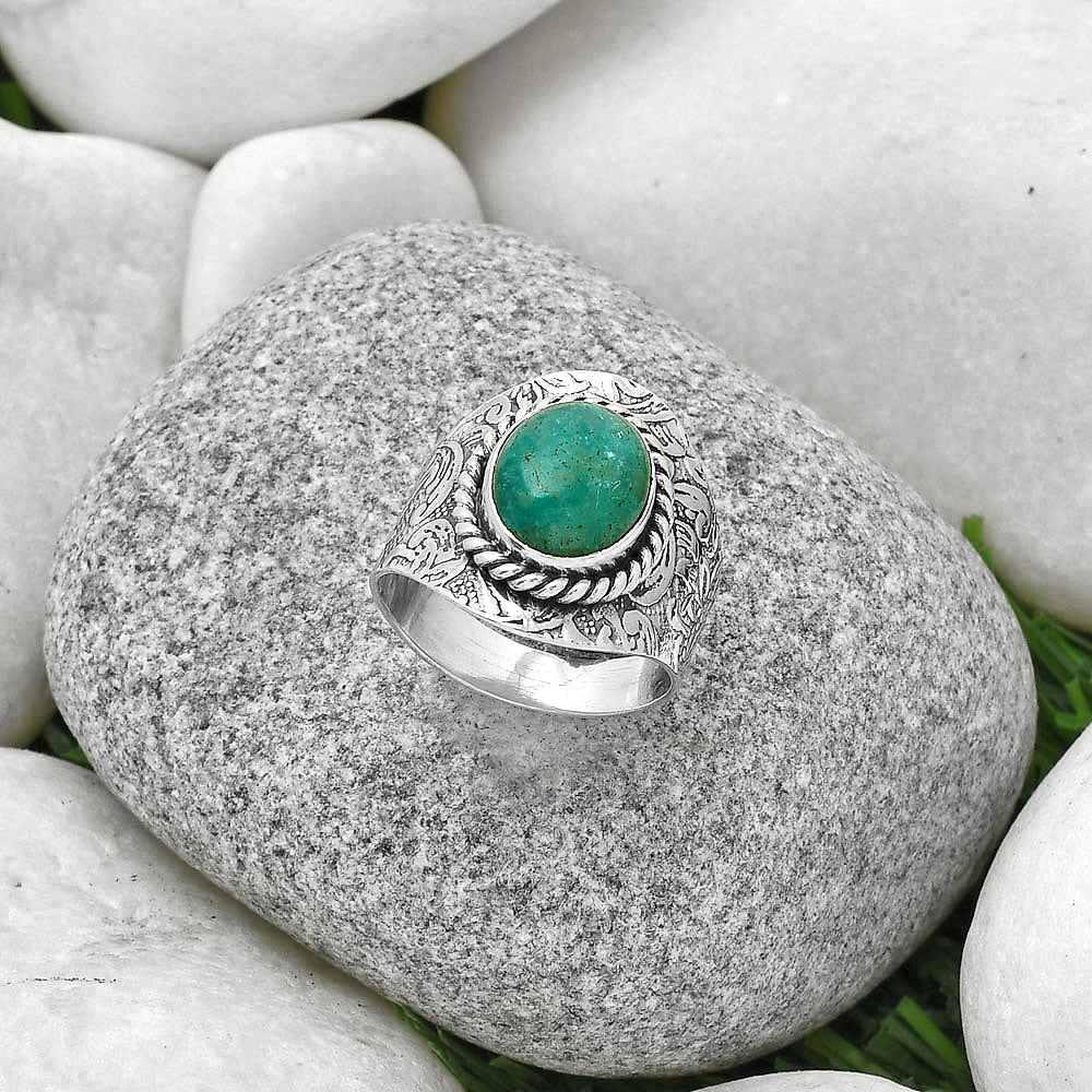 Natural Paraiba Amazonite Ring size-8 R-1538 SDR188520