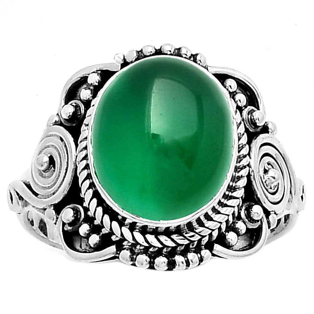 Natural Green Onyx Ring size-8 R-1291 SDR188708