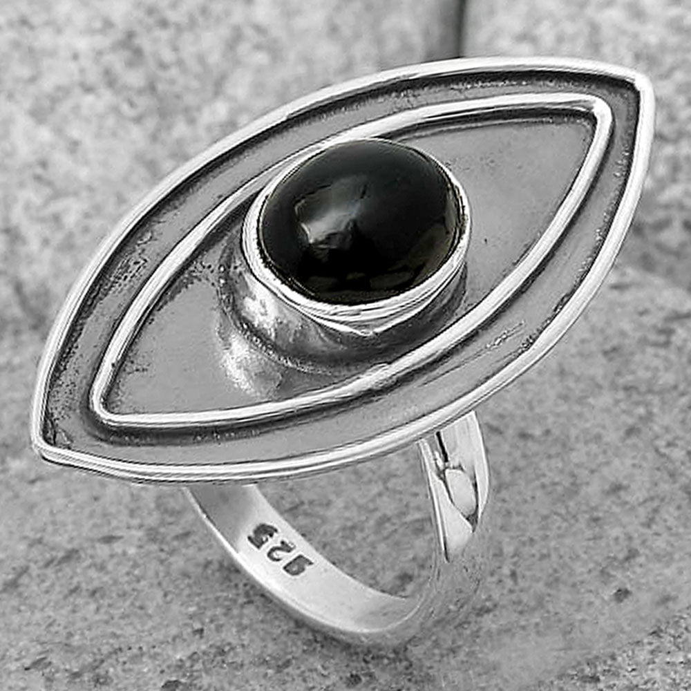 Natural Black Onyx - Brazil Ring size-8.5 R-1391 SDR201746