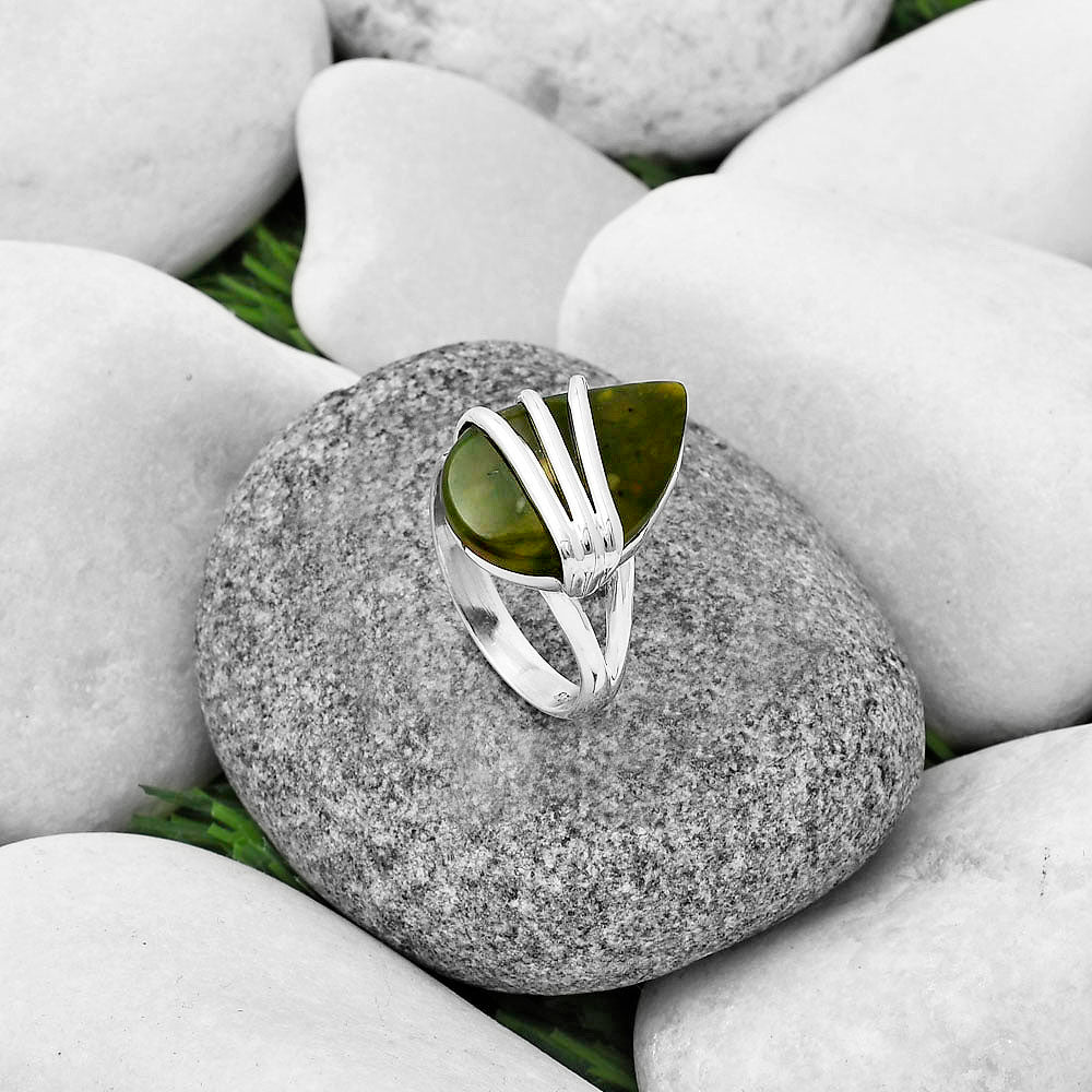 Natural Chrome Chalcedony Ring size-9.5 R-1444 SDR205836